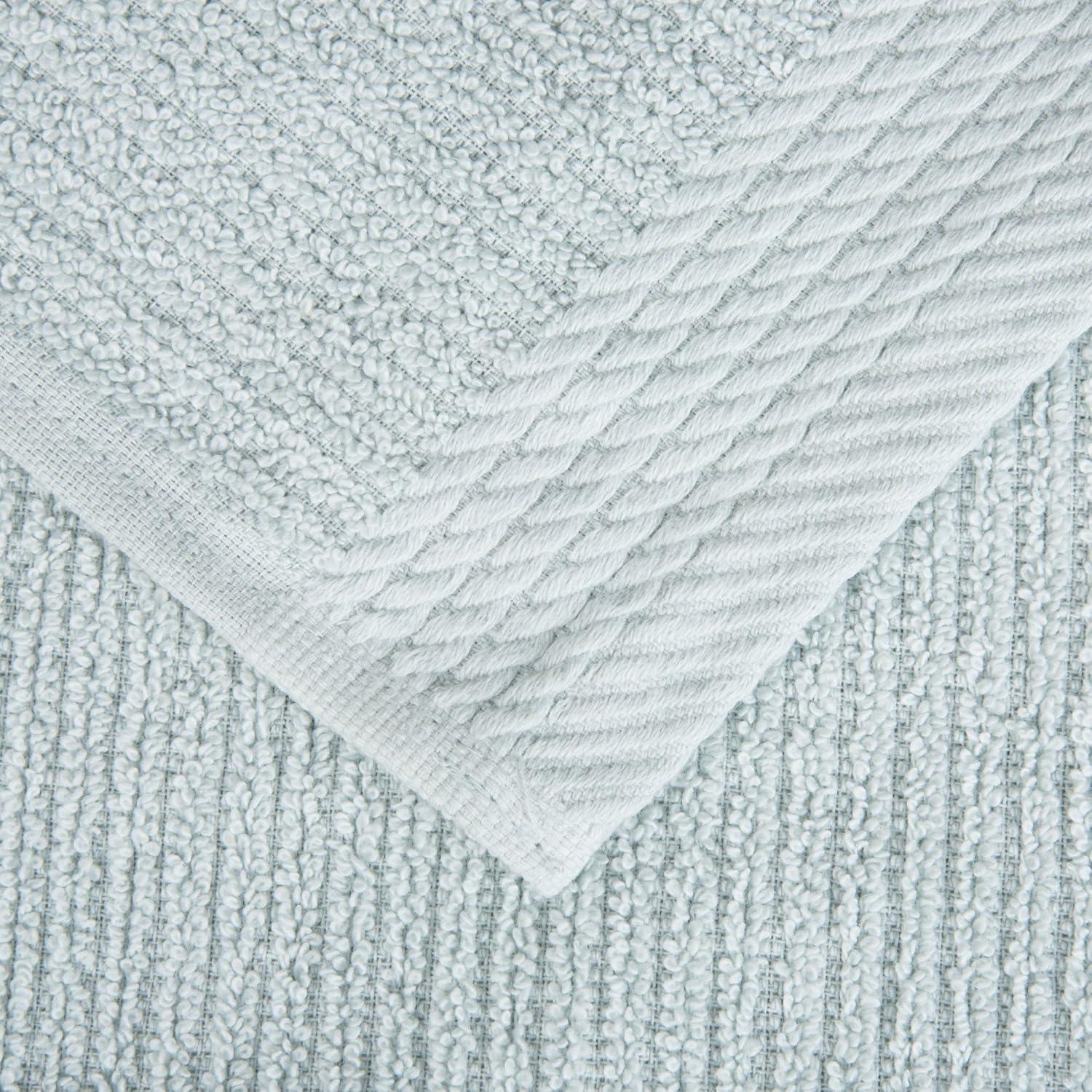 image10PC Towel Set 525GSM 100 Cotton Bathroom Essentials with 2 Bath Towels 2 Hand Towels 4 Washcloths and 2 Fingertip Towels Absorbent for Shower Gym Spa and Dorm by Lavish Home WhiteSeafoam