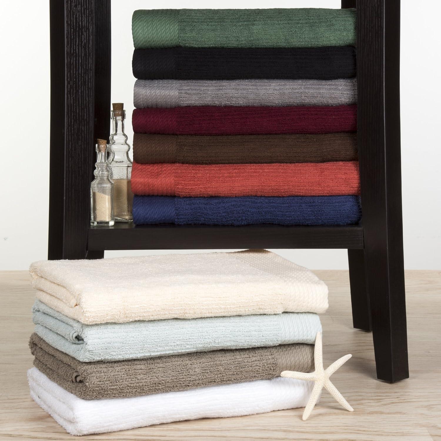 image10PC Towel Set 525GSM 100 Cotton Bathroom Essentials with 2 Bath Towels 2 Hand Towels 4 Washcloths and 2 Fingertip Towels Absorbent for Shower Gym Spa and Dorm by Lavish Home WhiteGreen
