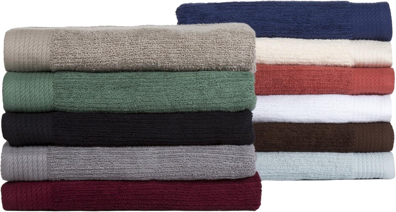 image10PC Towel Set 525GSM 100 Cotton Bathroom Essentials with 2 Bath Towels 2 Hand Towels 4 Washcloths and 2 Fingertip Towels Absorbent for Shower Gym Spa and Dorm by Lavish Home WhiteGreen