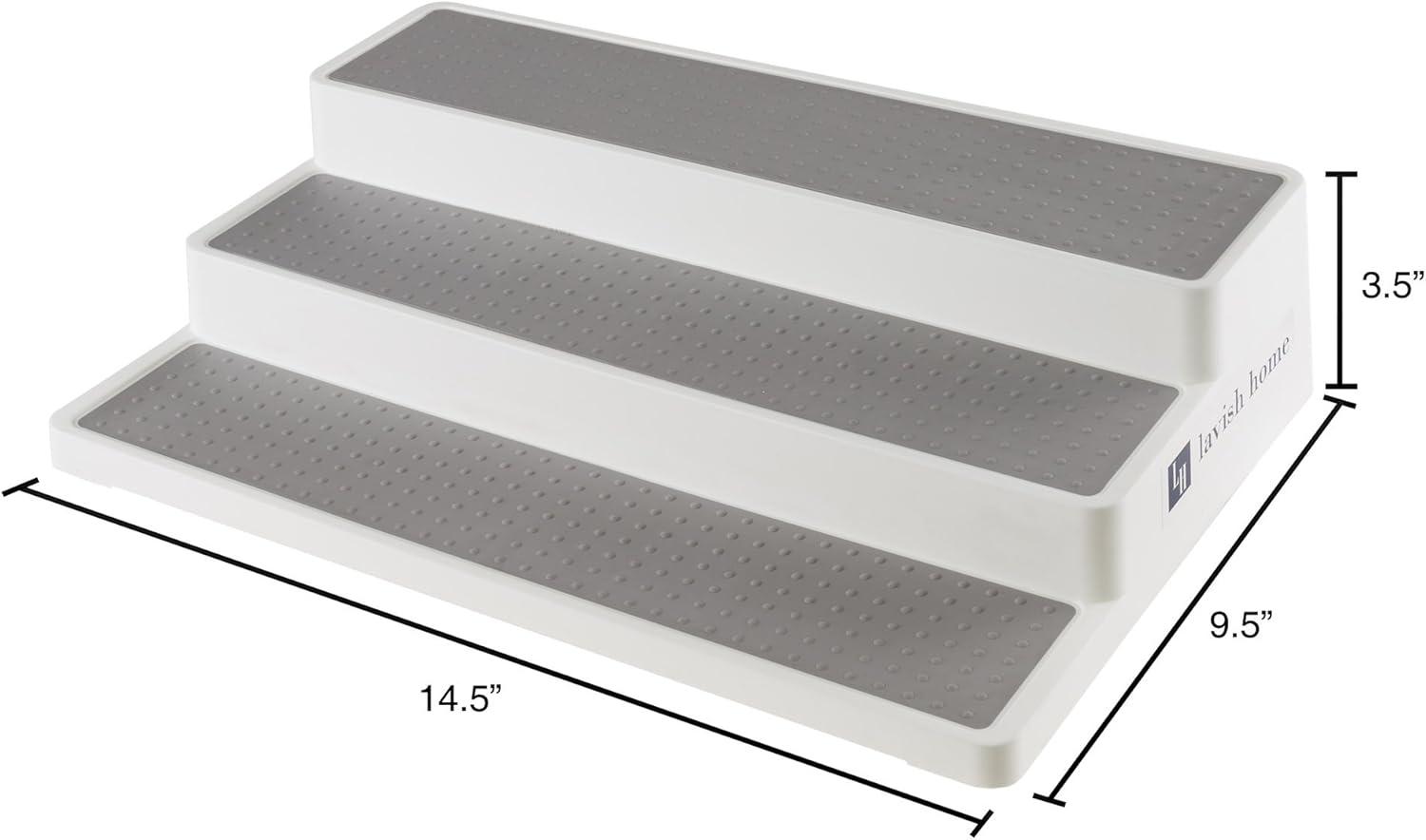 image3 Tier Spice Step Shelf Kitchen Cabinet Countertop and Pantry Spices and Seasoning Organizer by Lavish Home Great for Household Organization