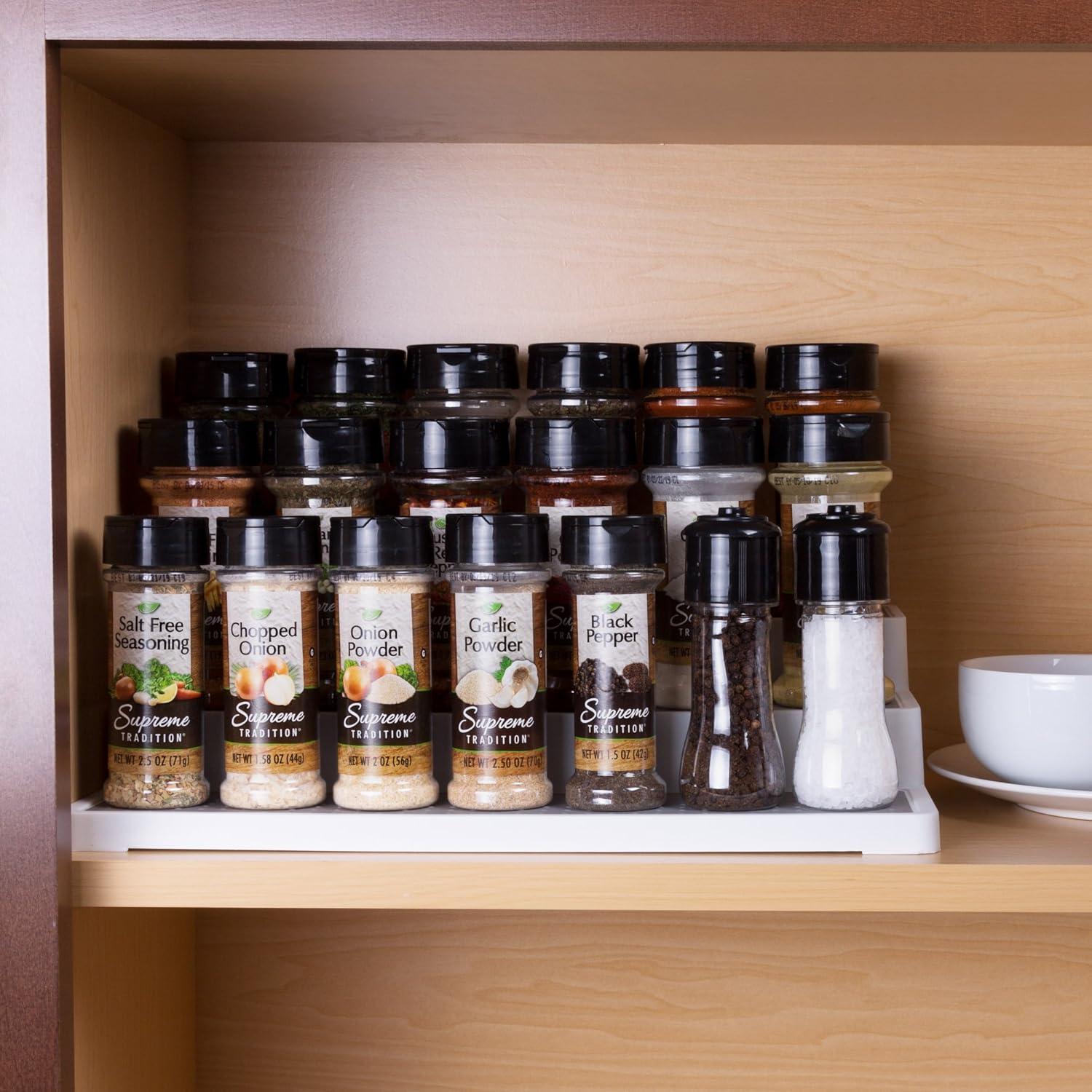 image3 Tier Spice Step Shelf Kitchen Cabinet Countertop and Pantry Spices and Seasoning Organizer by Lavish Home Great for Household Organization