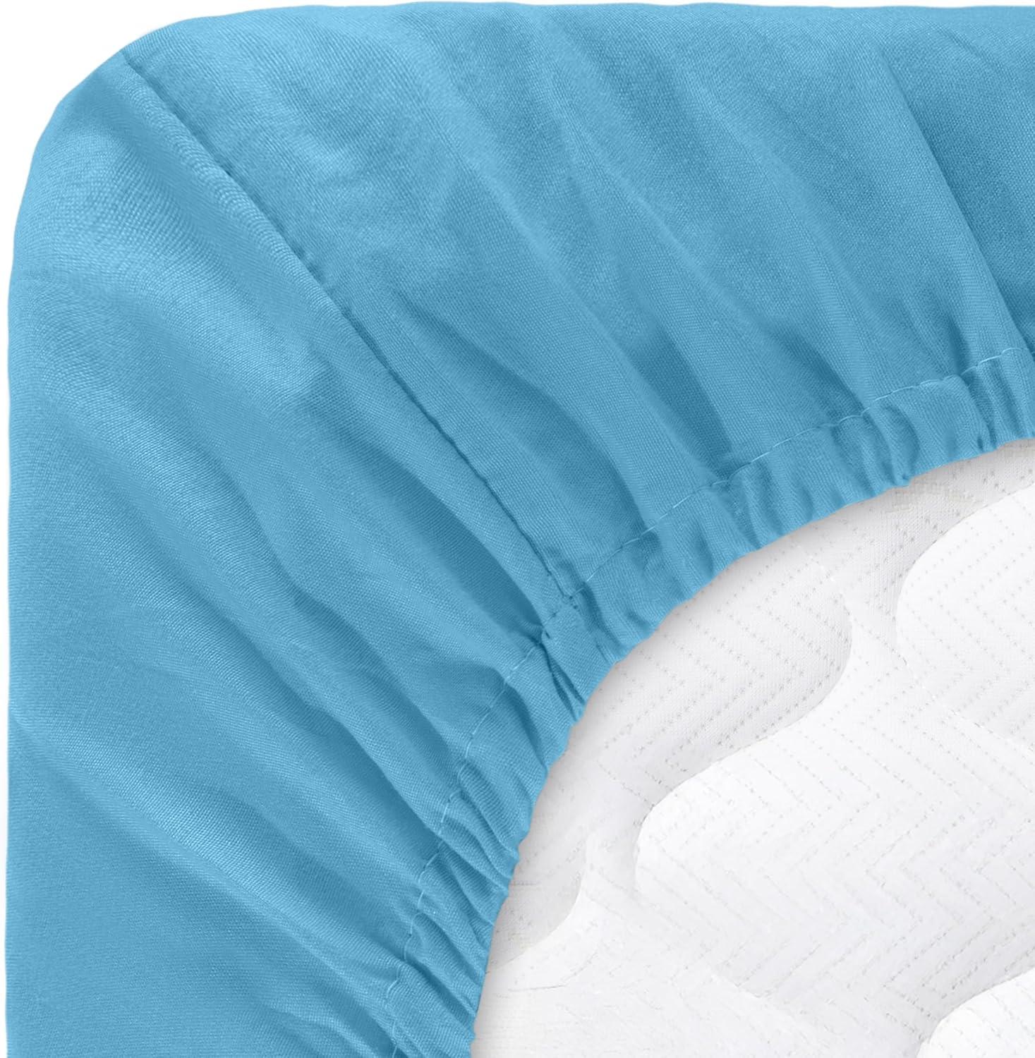 image3Piece Brushed Microfiber Sheet Set Wrinkle Stain and FadeResistant Fitted and Flat Twin XL Sheets Plus Pillowcase by Lavish Home BlueBlue