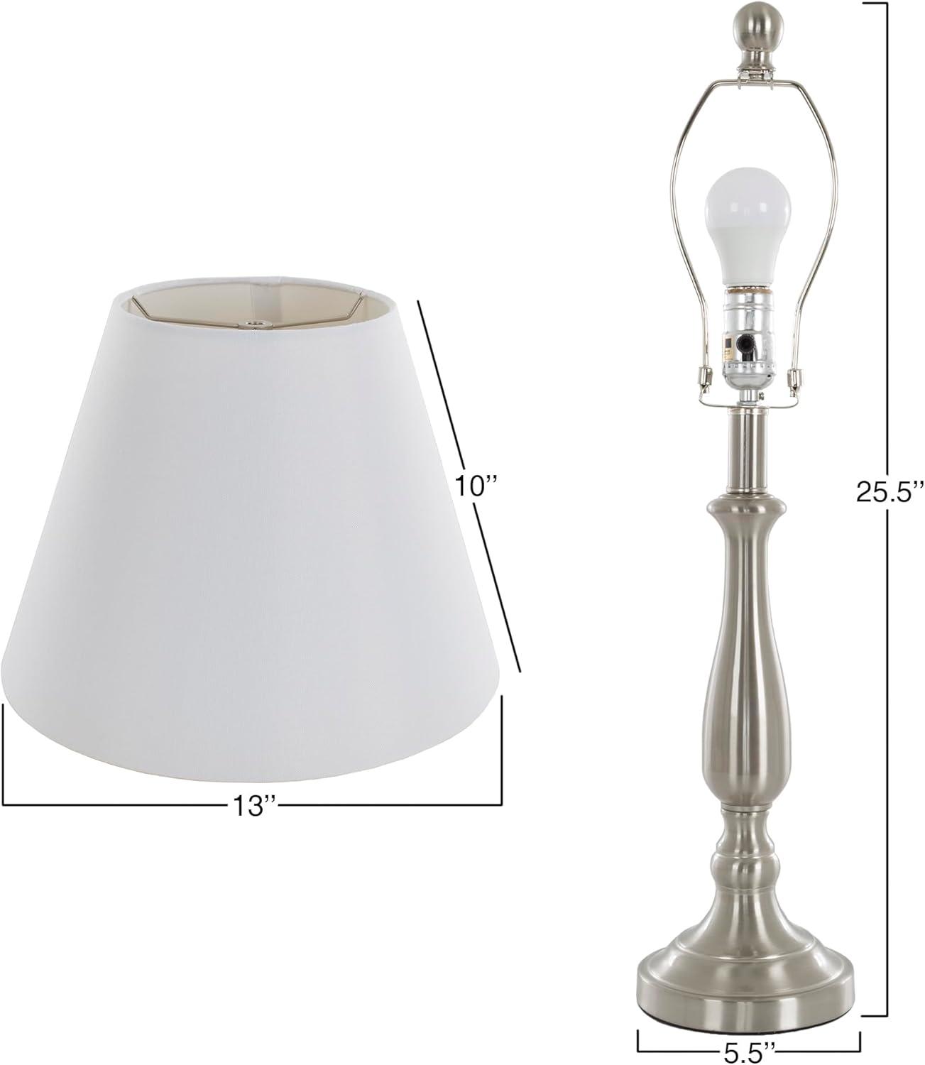 image3Piece Home Lighting Set Coordinating Bundle with 2 Table Lamps and 1 Floor Lamp for Home and Office Decor by Lavish Home Silver2 Table Lamps Floor Lamp