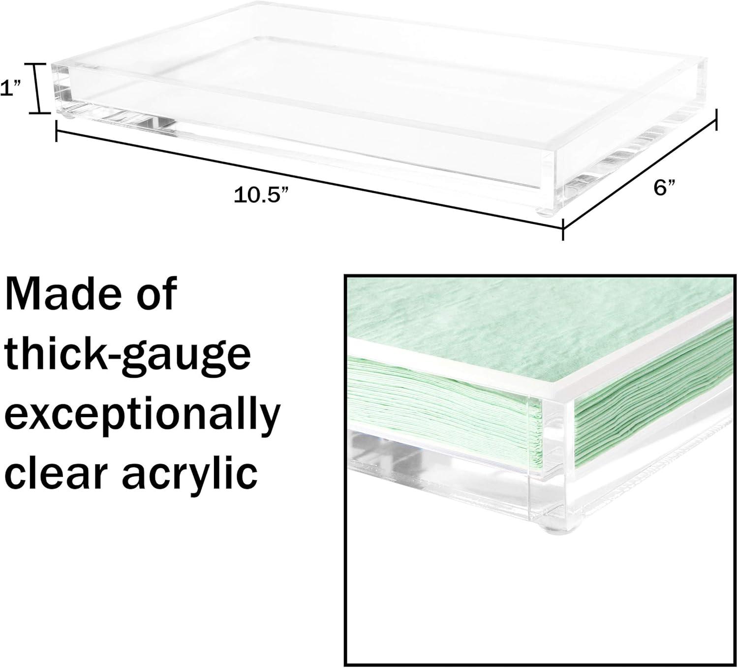 imageAcrylic Tray Organizer Clear Minimalist Catchall Holder for Bedside Bathroom and Office Storage Aesthetically Pleasing Room Decor by Lavish Home