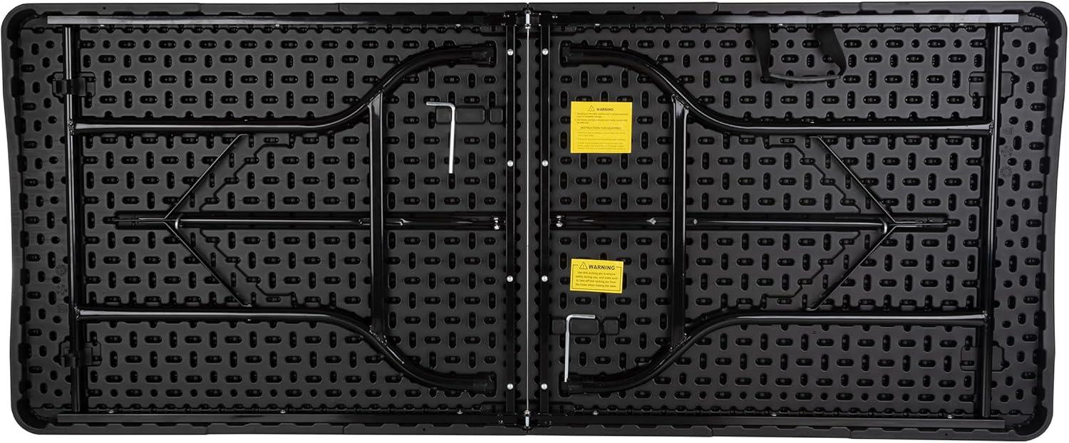 imageAdjustable Folding Table Portable 4Foot Plastic Utility Tabletop with 2 Height Settings Indoor and Outdoor Seating by Lavish Home WhiteBlack Set of 2