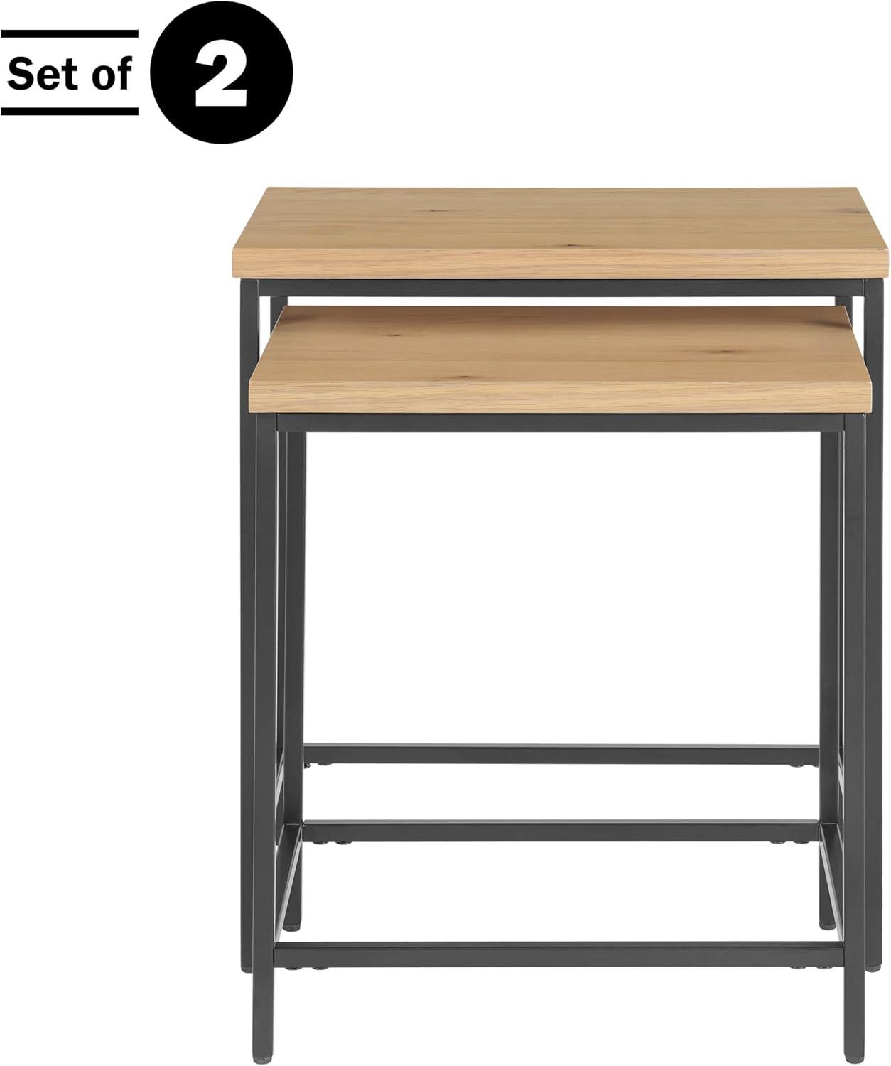 imageAlaterre Furniture 3Piece Coffee Table Set Modern Nesting Tables with Large Table and Side Tables for Living Room Apartment or Dorm WalnutSet of 2