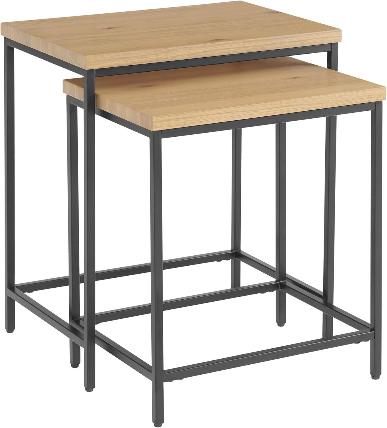 imageAlaterre Furniture 3Piece Coffee Table Set Modern Nesting Tables with Large Table and Side Tables for Living Room Apartment or Dorm WalnutSet of 2