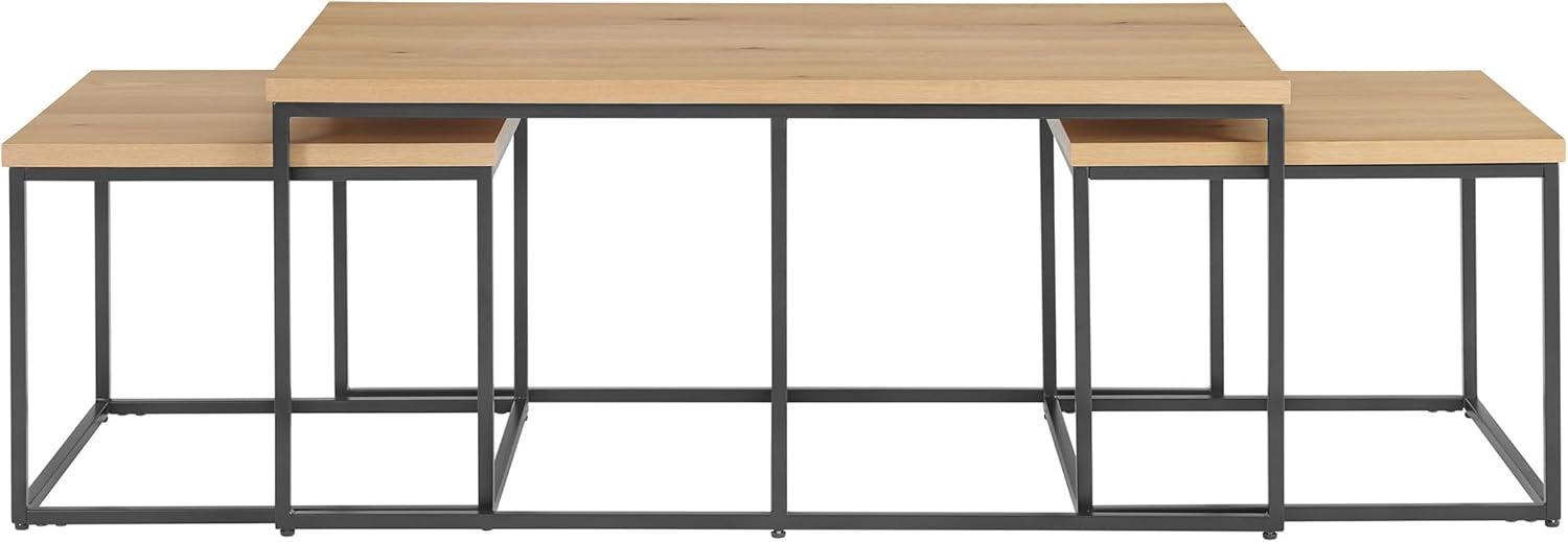 imageAlaterre Furniture 3Piece Coffee Table Set Modern Nesting Tables with Large Table and Side Tables for Living Room Apartment or Dorm WalnutSet of 3
