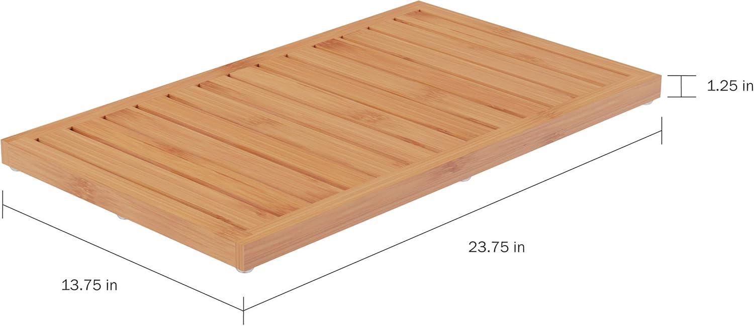 imageBamboo Bath MatEcoFriendly Natural Wooden NonSlip Slatted Design Mat for Indoor and Outdoor Bathtub Shower Sauna Pool or Hot Tub by Lavish Home