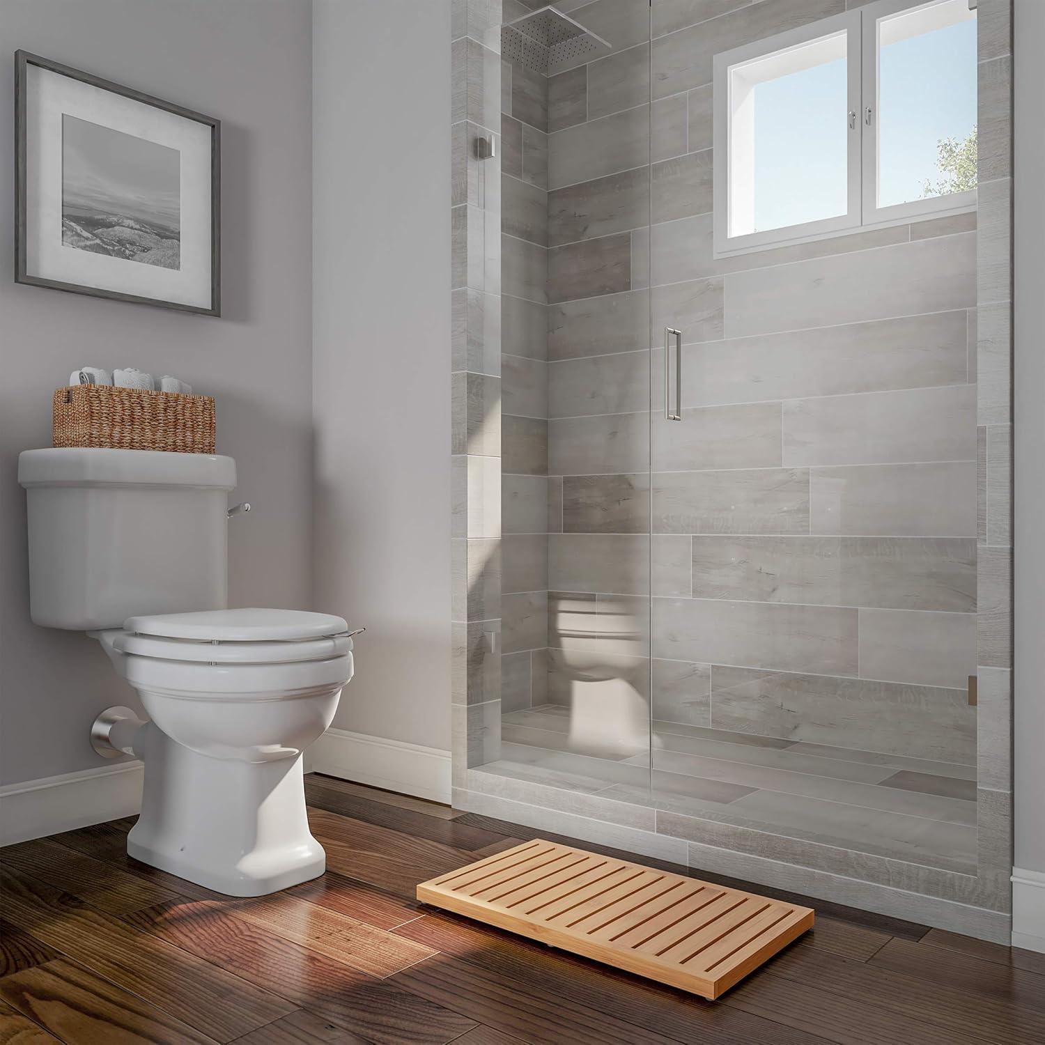 imageBamboo Bath MatEcoFriendly Natural Wooden NonSlip Slatted Design Mat for Indoor and Outdoor Bathtub Shower Sauna Pool or Hot Tub by Lavish Home