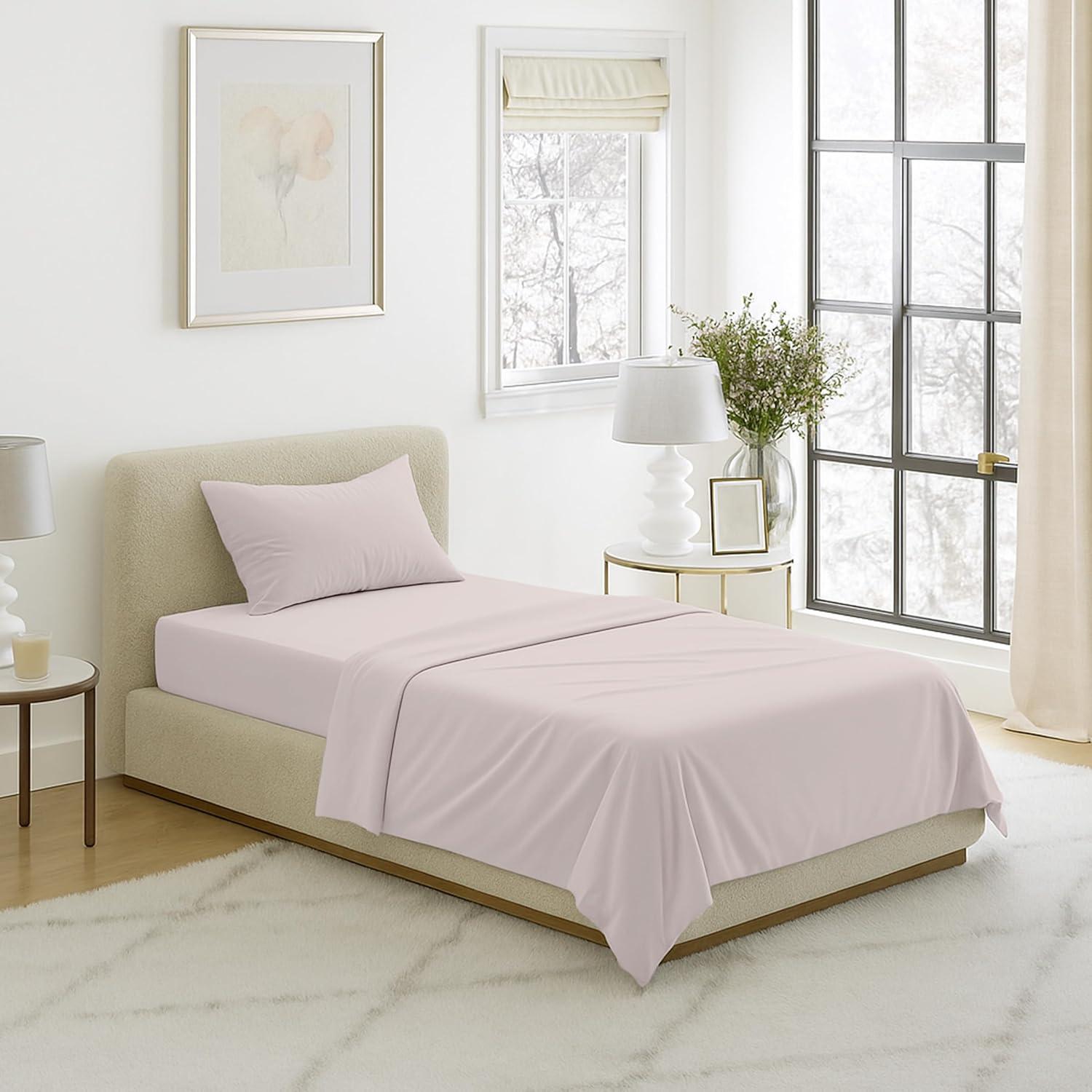 imageBrushed Microfiber Sheet Set3 Piece Bed LinensFitted ampamp Flat Sheets Plus PillowcaseWrinkle Stain ampamp Fade Resistant by Lavish Home Twin XL Beige