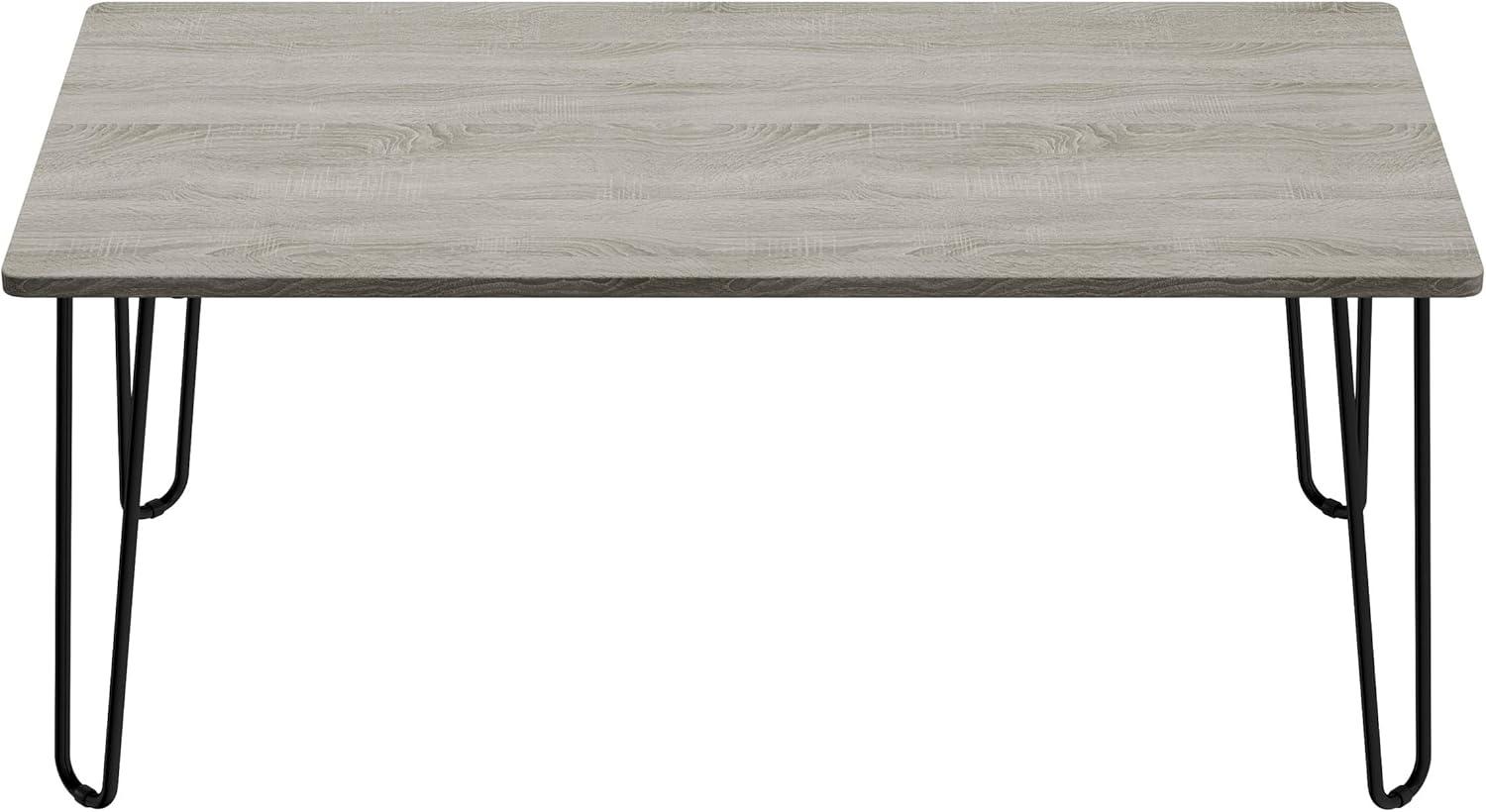 imageCoffee Table with Hairpin Legs Modern Industrial Style Home Decor WoodgrainLook and Steel Accent Living Room Furniture by Lavish Home GrayGray Woodgrain