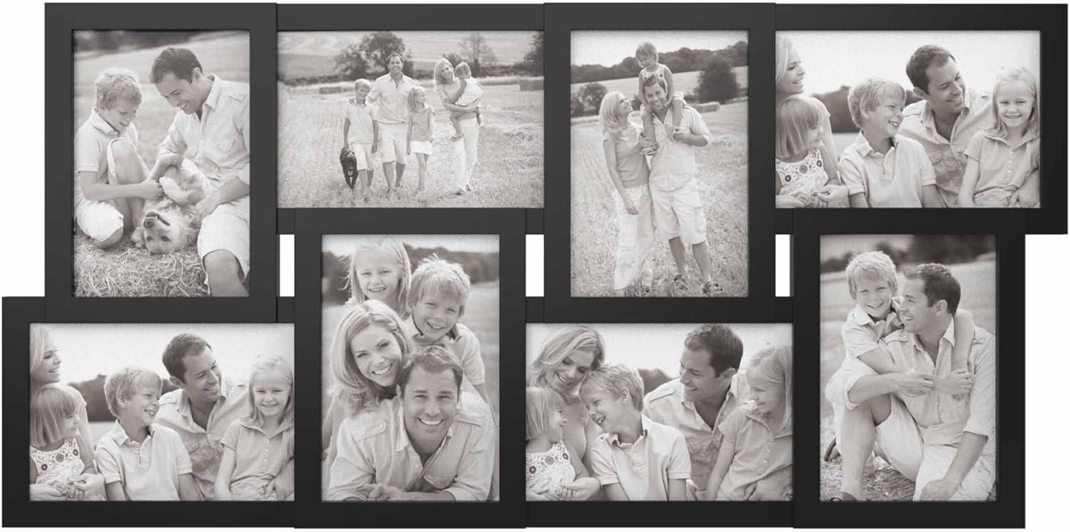 imageCollage Picture Frame with 8 Openings for 4x6 Photos Wall Hanging Multiple Photo Frame Display for Personalized Decor by Lavish Home Black