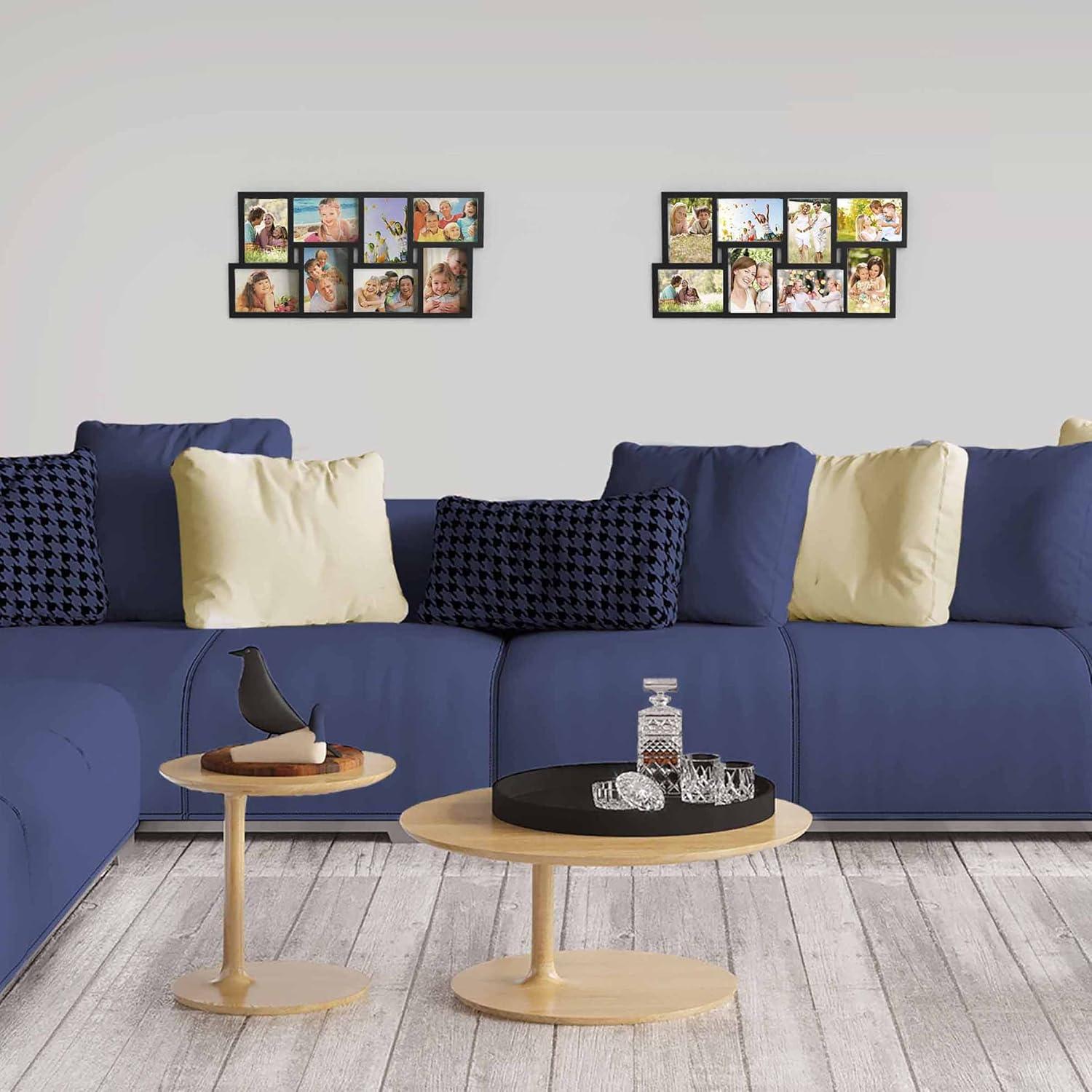 imageCollage Picture Frame with 8 Openings for 4x6 Photos Wall Hanging Multiple Photo Frame Display for Personalized Decor by Lavish Home Black