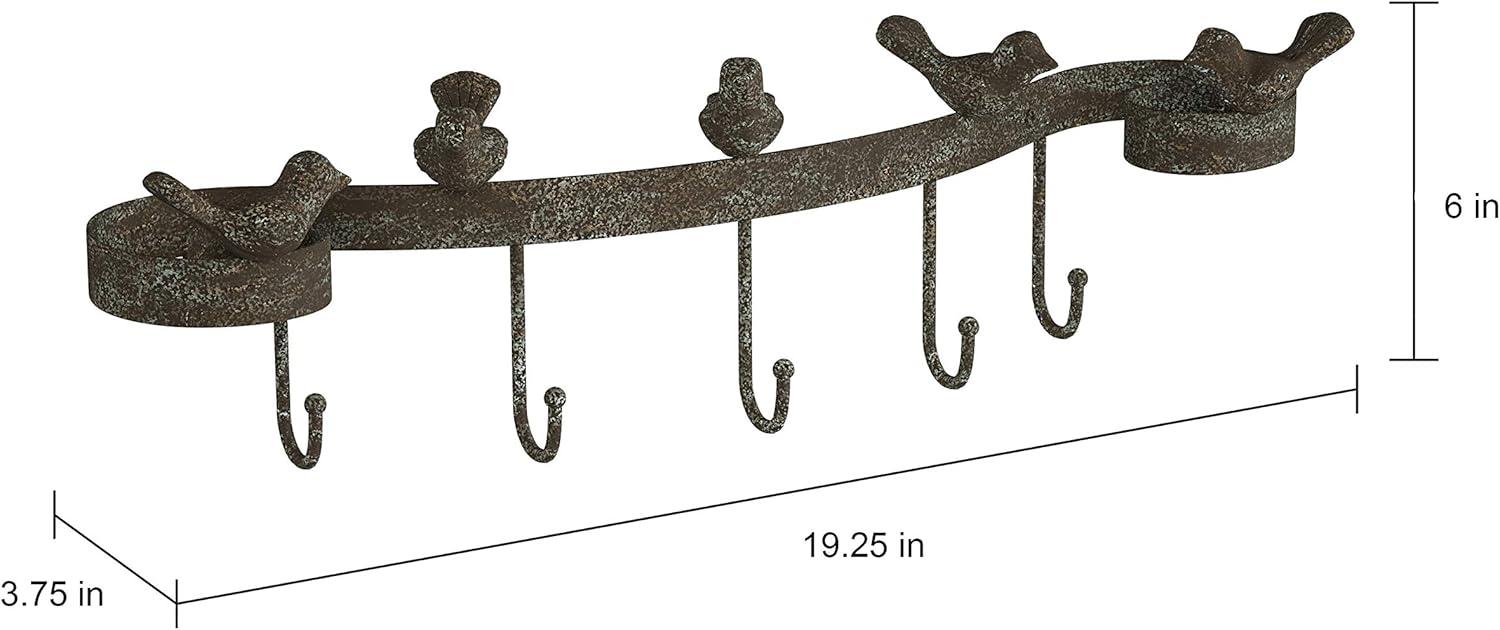 imageDecorative Bird on Tree Branch HookCast Iron Shabby Chic Rustic Wall Mount Hooks for Coats Towels Hats Scarves Jewelry and More by Lavish HomeRibbon