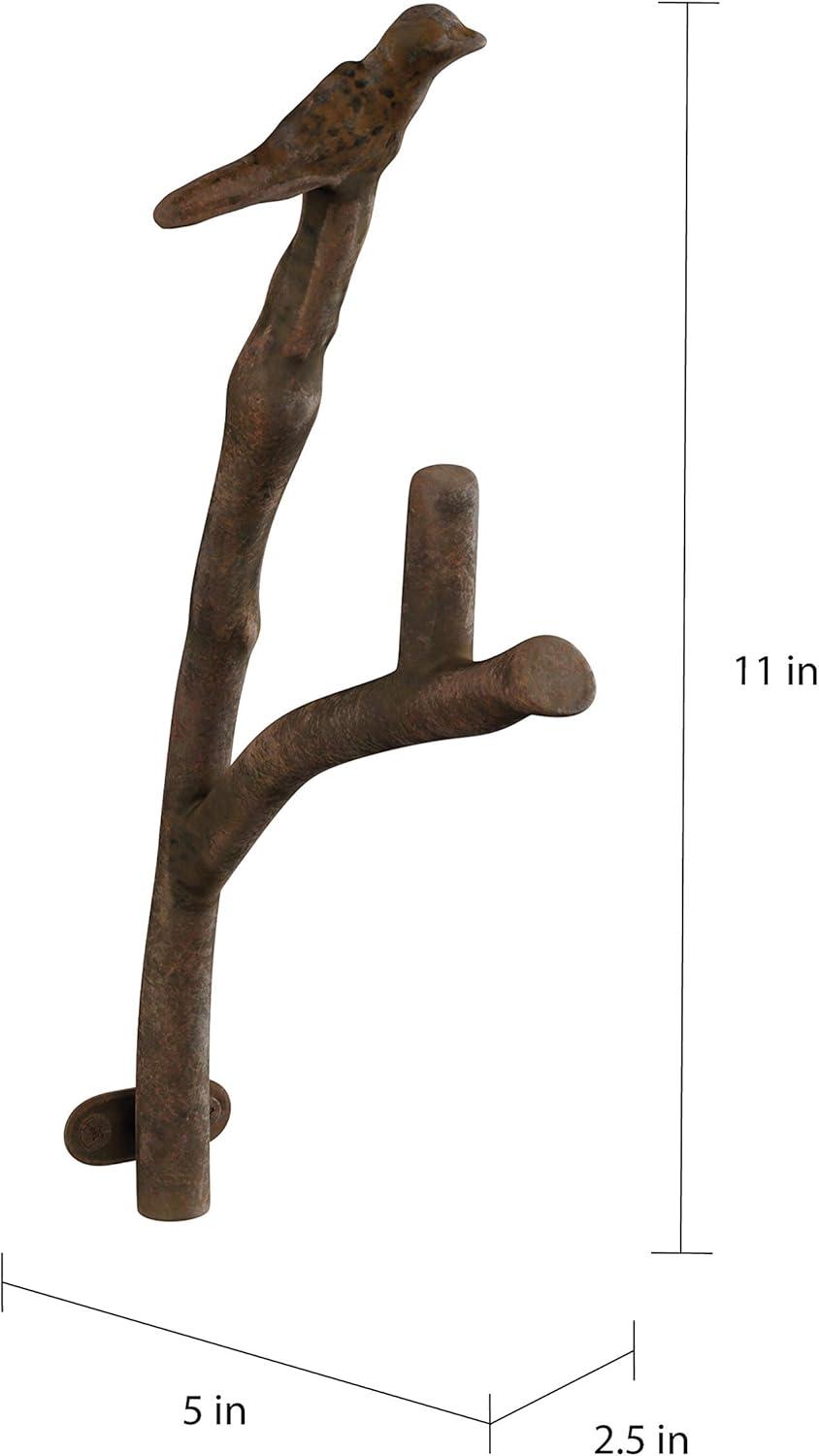 imageDecorative Bird on Tree Branch HookCast Iron Shabby Chic Rustic Wall Mount Hooks for Coats Towels Hats Scarves Jewelry and More by Lavish HomeTree