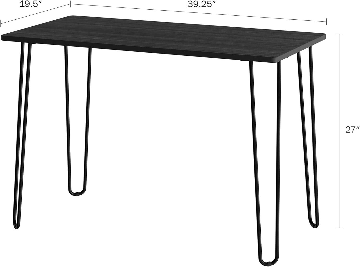 imageDesk with Hairpin Legs Modern Industrial Style Home Decor WoodgrainLook and Steel Accent Home Office Furniture by Lavish Home GrayBlack