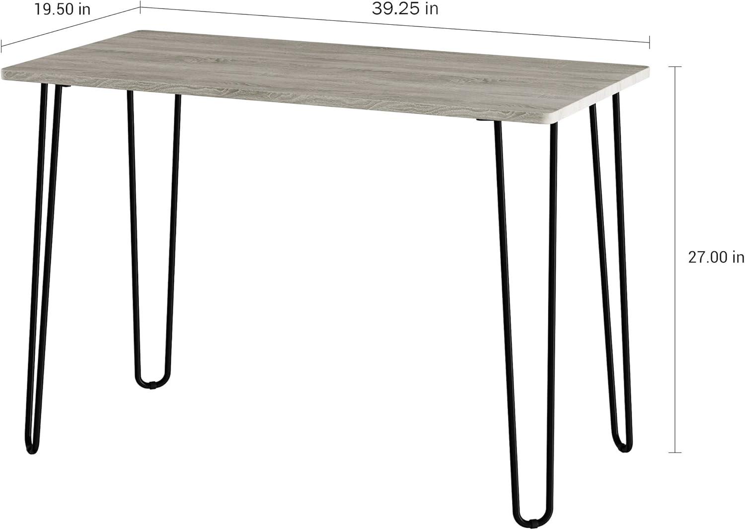 imageDesk with Hairpin Legs Modern Industrial Style Home Decor WoodgrainLook and Steel Accent Home Office Furniture by Lavish Home GrayGrey