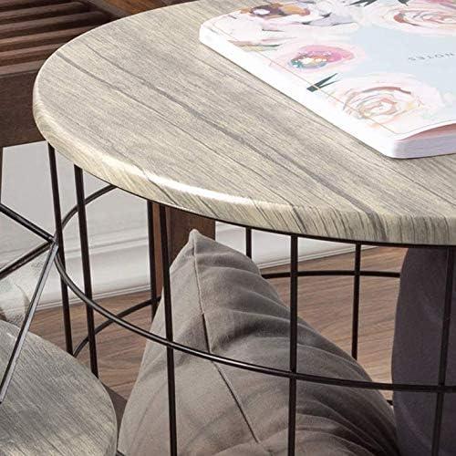 imageEnd Tables Set of 2 Nesting Tables with Removable Wood Tops and Metal Basket Bases for Blanket Storage Round Side Pieces for Living Room Bedroom or Home Office by Lavish Home BlackGrey