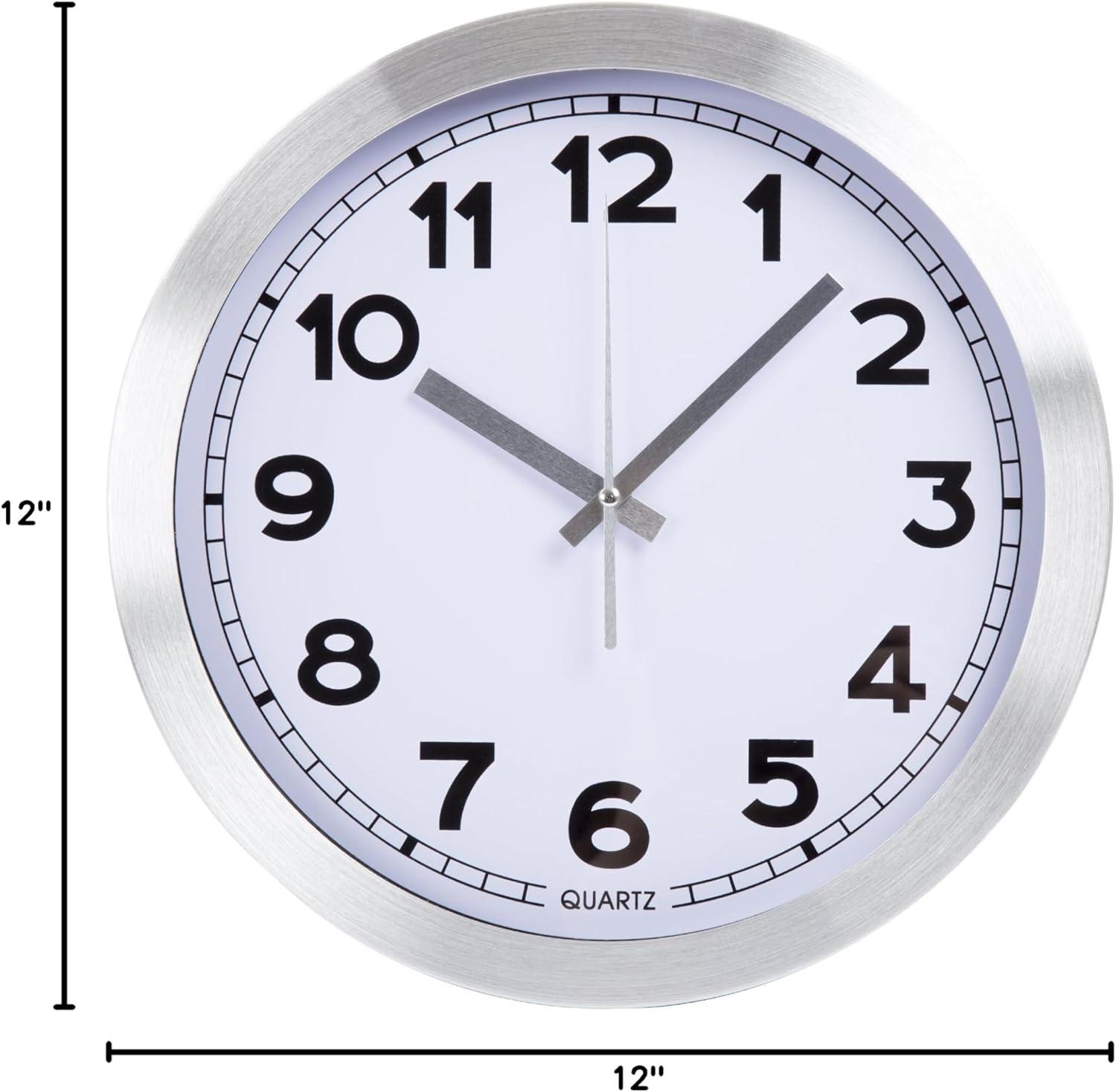 imageEveryday Home 12 Inch Brushed Aluminum Wall Clock
