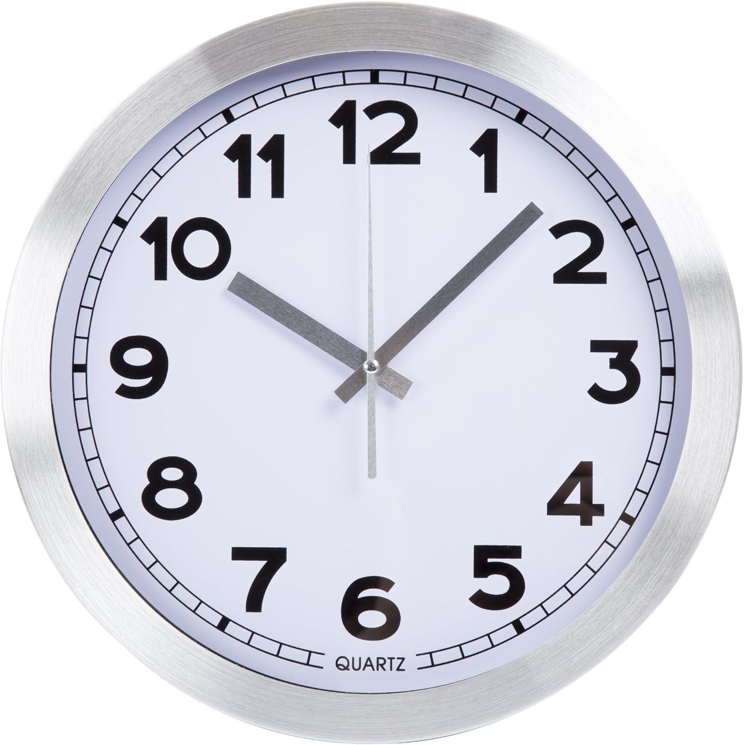imageEveryday Home 12 Inch Brushed Aluminum Wall Clock