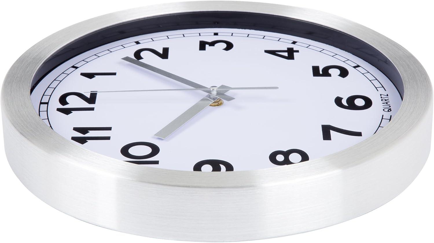 imageEveryday Home 12 Inch Brushed Aluminum Wall Clock