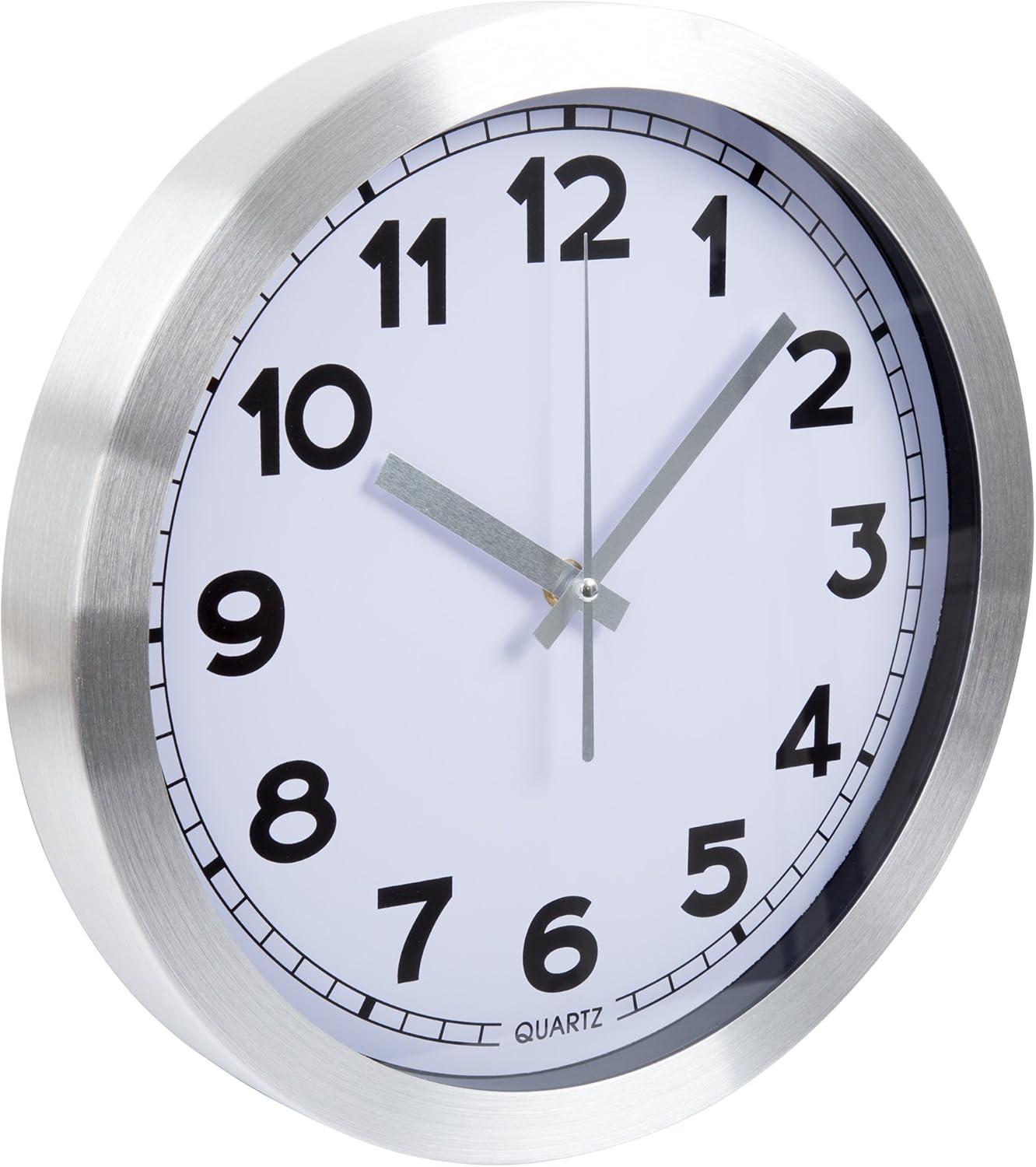 imageEveryday Home 12 Inch Brushed Aluminum Wall Clock