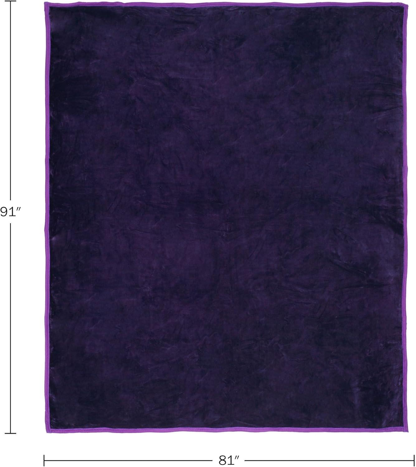 imageFaux Fur Throw Blanket Oversized 91x81 MachineWashable Bedding MinkStyle 78lb Heavy Blanket for Bed or Sofa by Lavish Home Purple