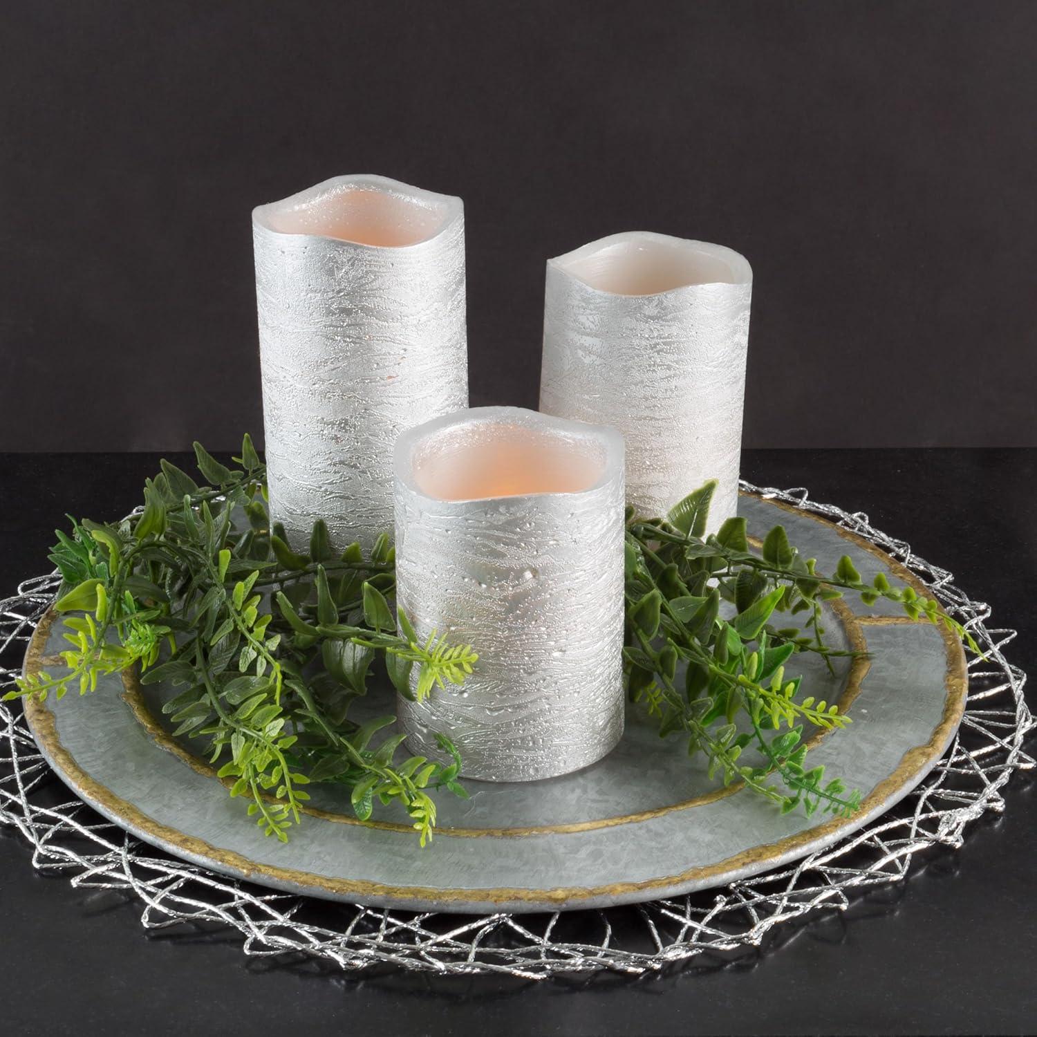 imageFlameless LED Candles 6Piece Remote Controlled Flameless Candle Set for Home Wedding Bridal Shower and Christmas Dcor by Lavish Home SilverSilver