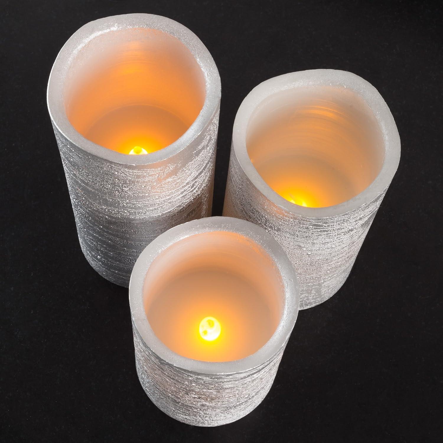 imageFlameless LED Candles 6Piece Remote Controlled Flameless Candle Set for Home Wedding Bridal Shower and Christmas Dcor by Lavish Home SilverSilver