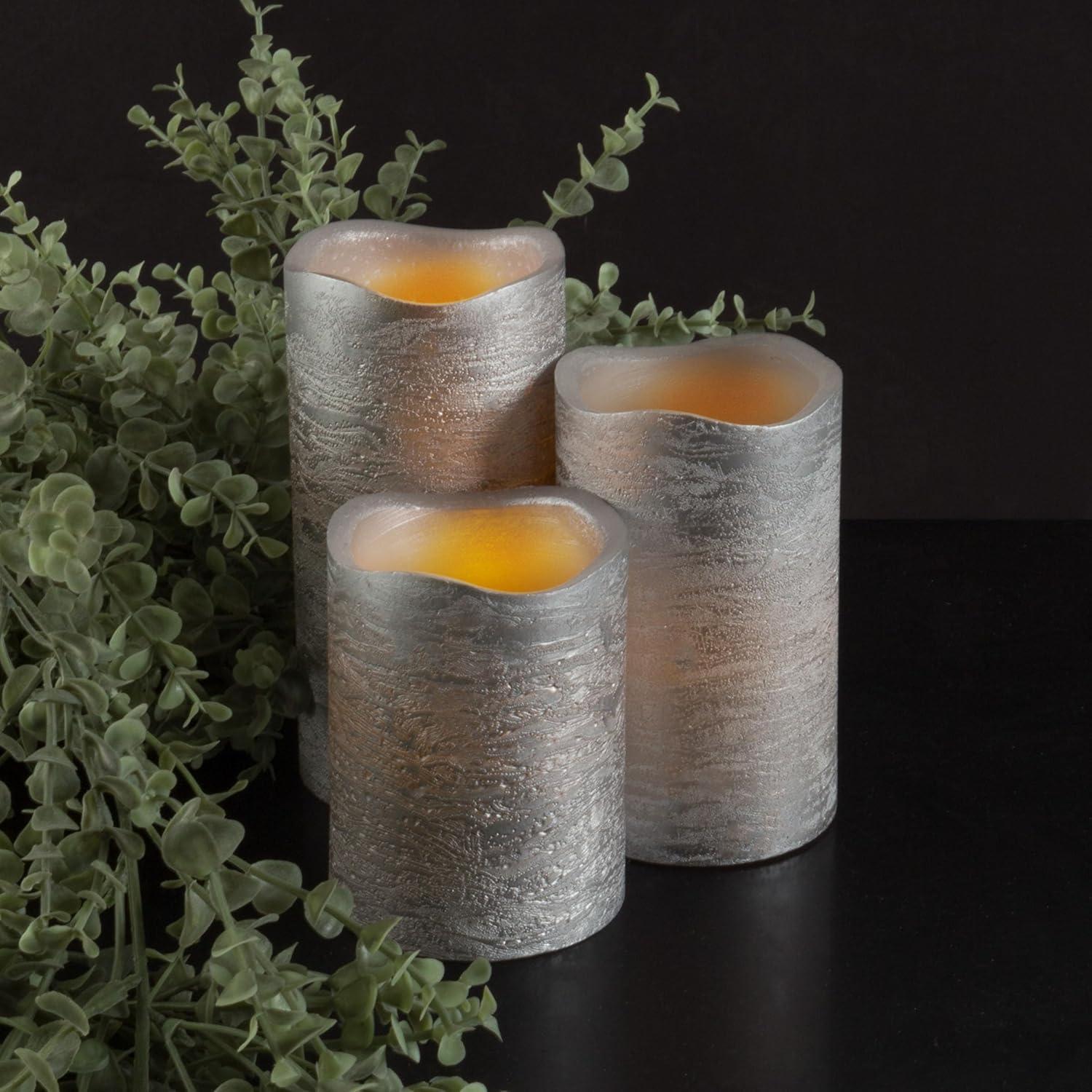 imageFlameless LED Candles 6Piece Remote Controlled Flameless Candle Set for Home Wedding Bridal Shower and Christmas Dcor by Lavish Home SilverSilver