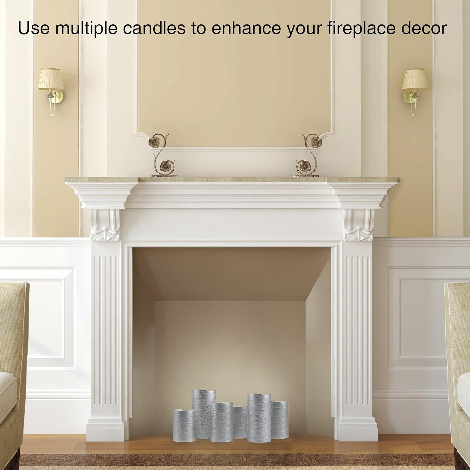 imageFlameless LED Candles 6Piece Remote Controlled Flameless Candle Set for Home Wedding Bridal Shower and Christmas Dcor by Lavish Home SilverSilver