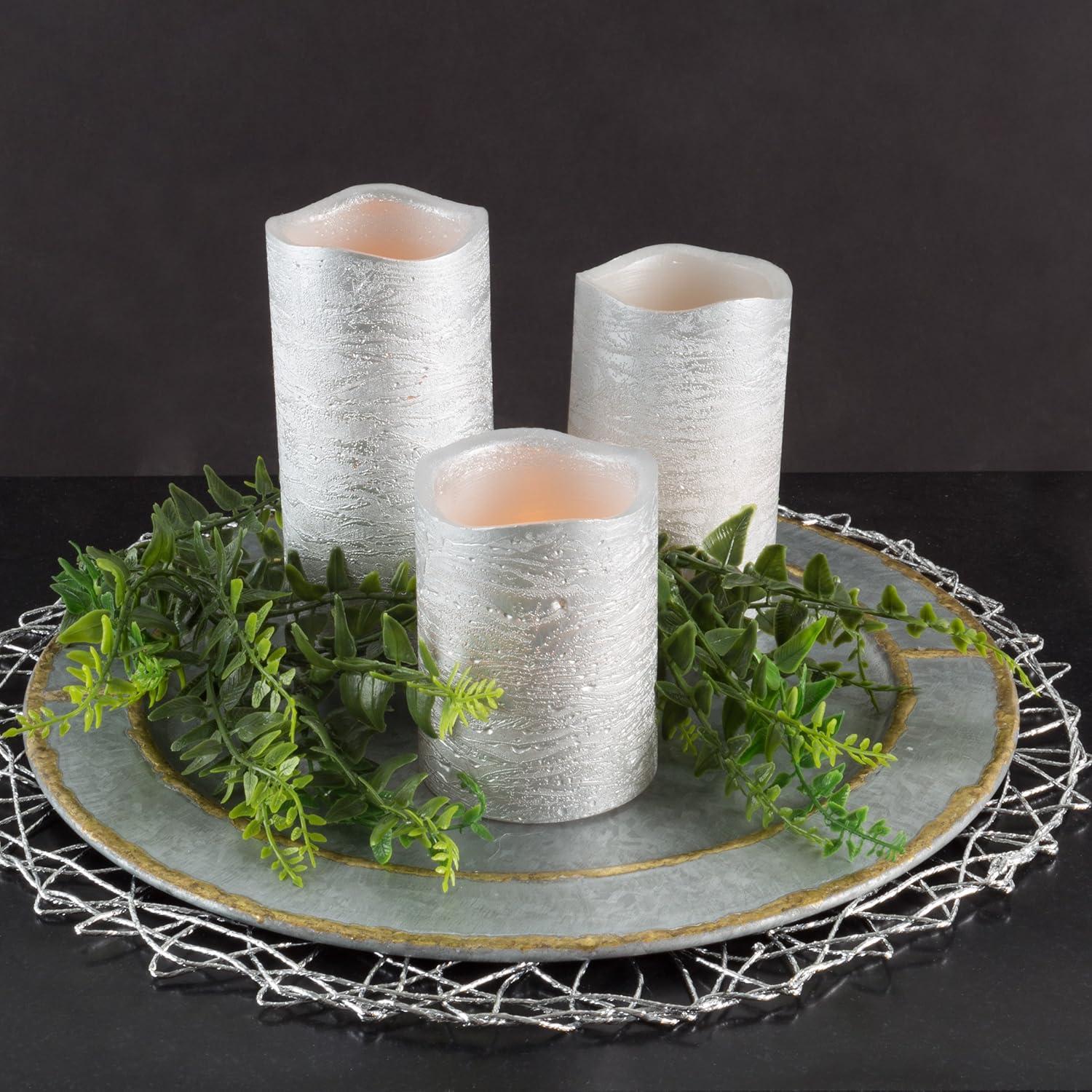 imageFlameless LED Candles 6Piece Remote Controlled Flameless Candle Set for Home Wedding Bridal Shower and Christmas Dcor by Lavish Home SilverSilver
