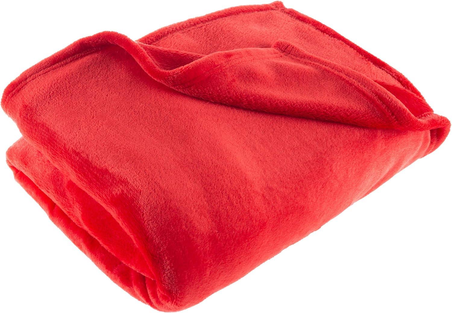 imageFlannel Fleece Blanket 60x70 Oversized Soft and Plush Microfiber Throw Lightweight Decor for Beds Sofas and Chairs by Lavish Home BlueCrimson Red