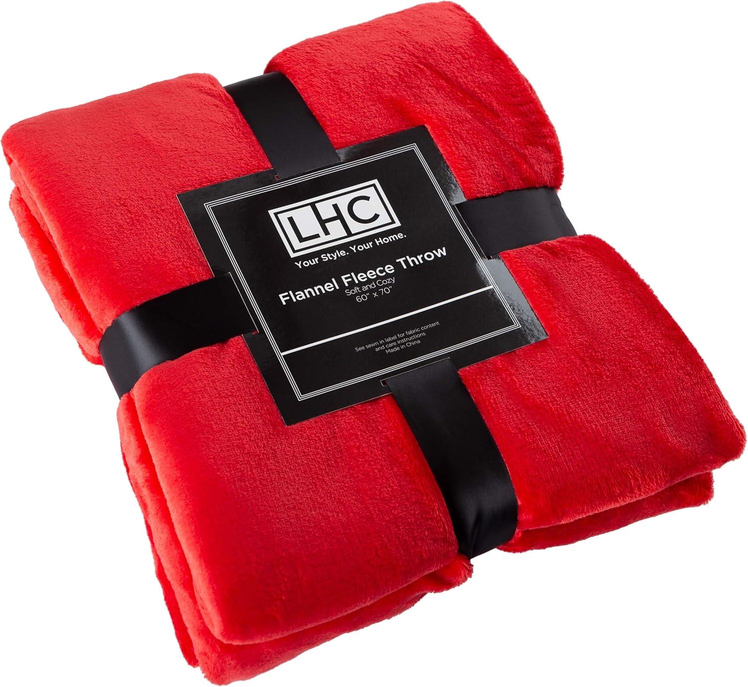imageFlannel Fleece Blanket 60x70 Oversized Soft and Plush Microfiber Throw Lightweight Decor for Beds Sofas and Chairs by Lavish Home BlueCrimson Red