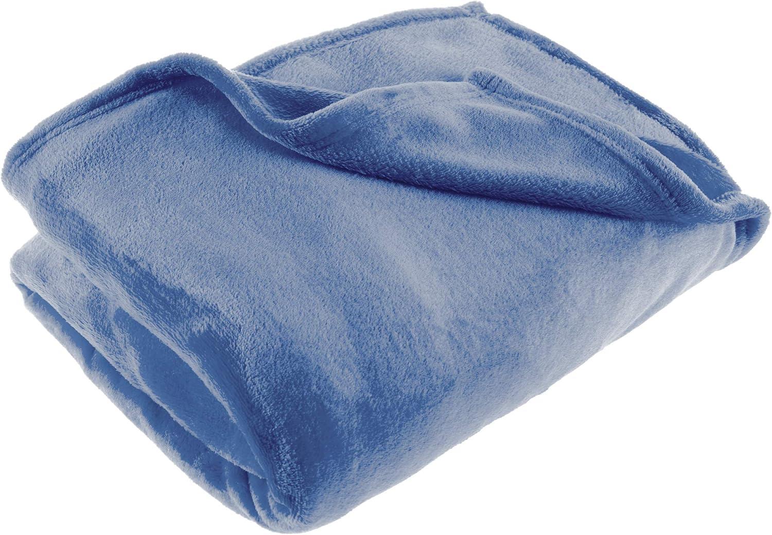 imageFlannel Fleece Blanket 60x70 Oversized Soft and Plush Microfiber Throw Lightweight Decor for Beds Sofas and Chairs by Lavish Home BlueInfinity Blue