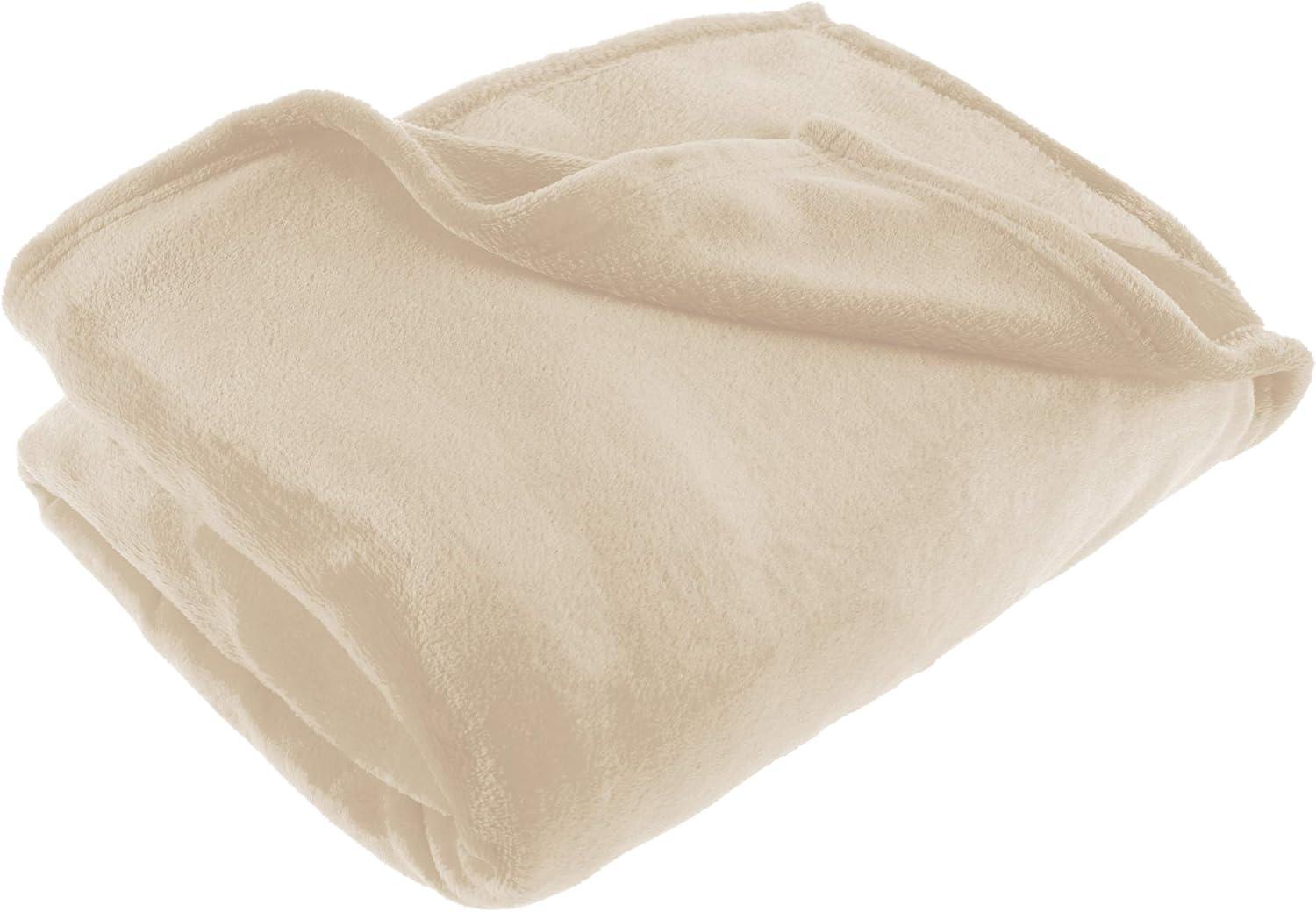 imageFlannel Fleece Throw Blanket For Couch Home Dcor Bed Sofa ampamp Chair Oversized 60 x 70 Lightweight Soft ampamp Plush Microfiber in Desert Tan by Bedford HomeDesert Tan