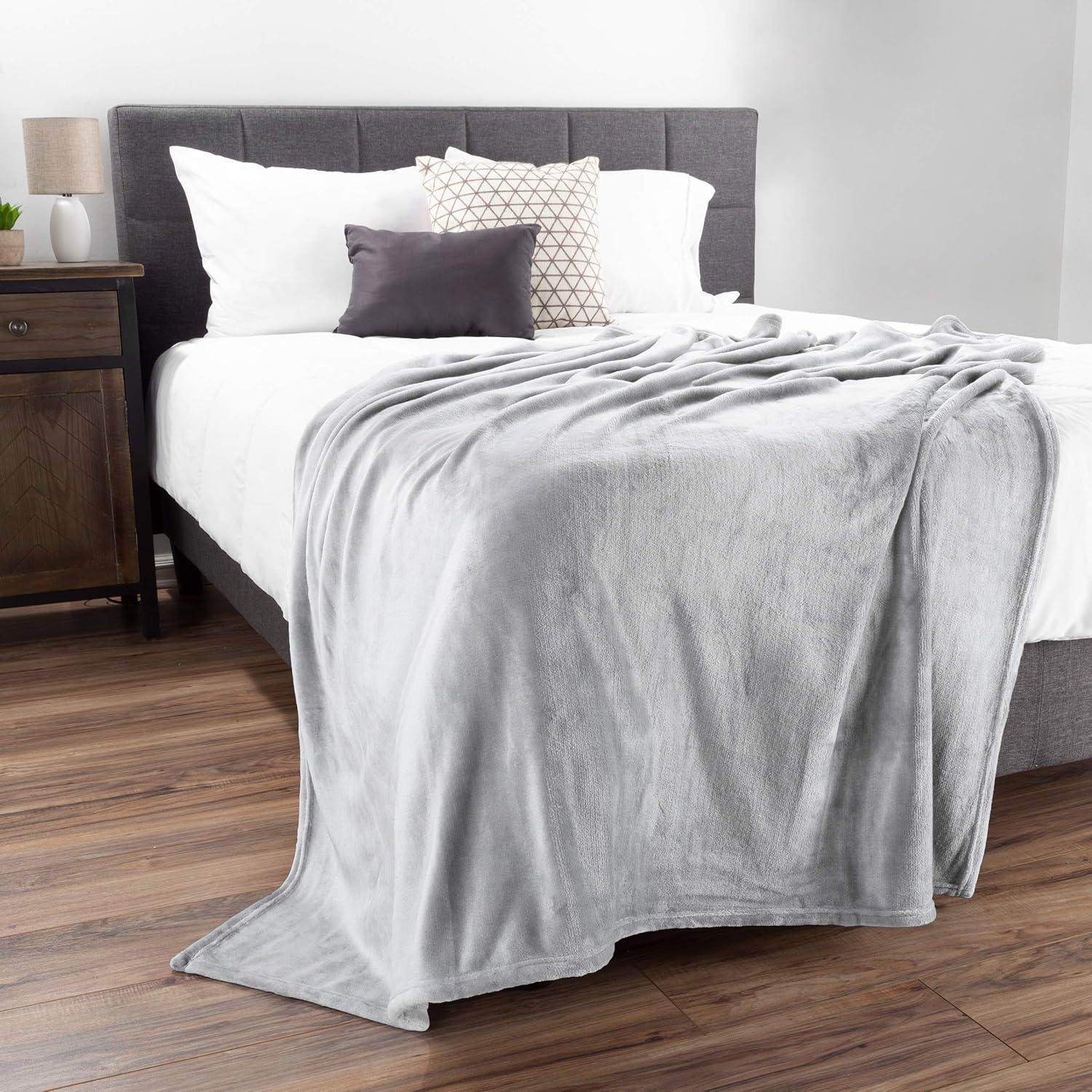 imageFlannel Fleece Throw Blanket For Couch Home Dcor Bed Sofa ampamp Chair Oversized 60 x 70 Lightweight Soft ampamp Plush Microfiber in Desert Tan by Bedford HomeGray