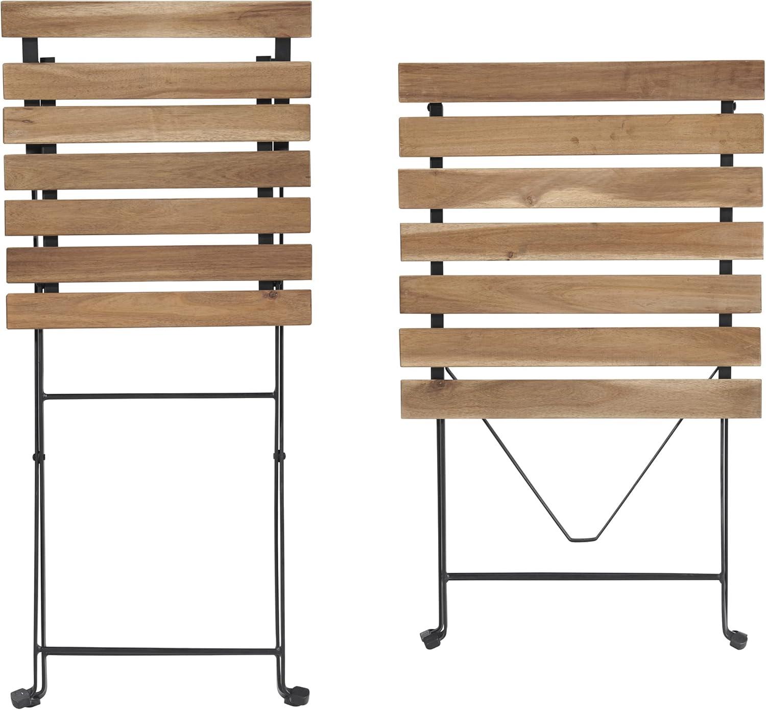 imageFolding Patio Bistro Set 3Piece Rattan and Steel Caf Table and Chairs for Porch Deck Garden or Balcony Furniture by Lavish Home BlackBrown