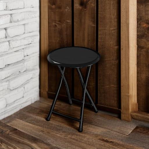imageFolding Stool Backless 18Inch Stool with 225lb Capacity for Kitchen or Rec Room Portable Indoor Counter Bar Stools by Lavish Home BlueBlack