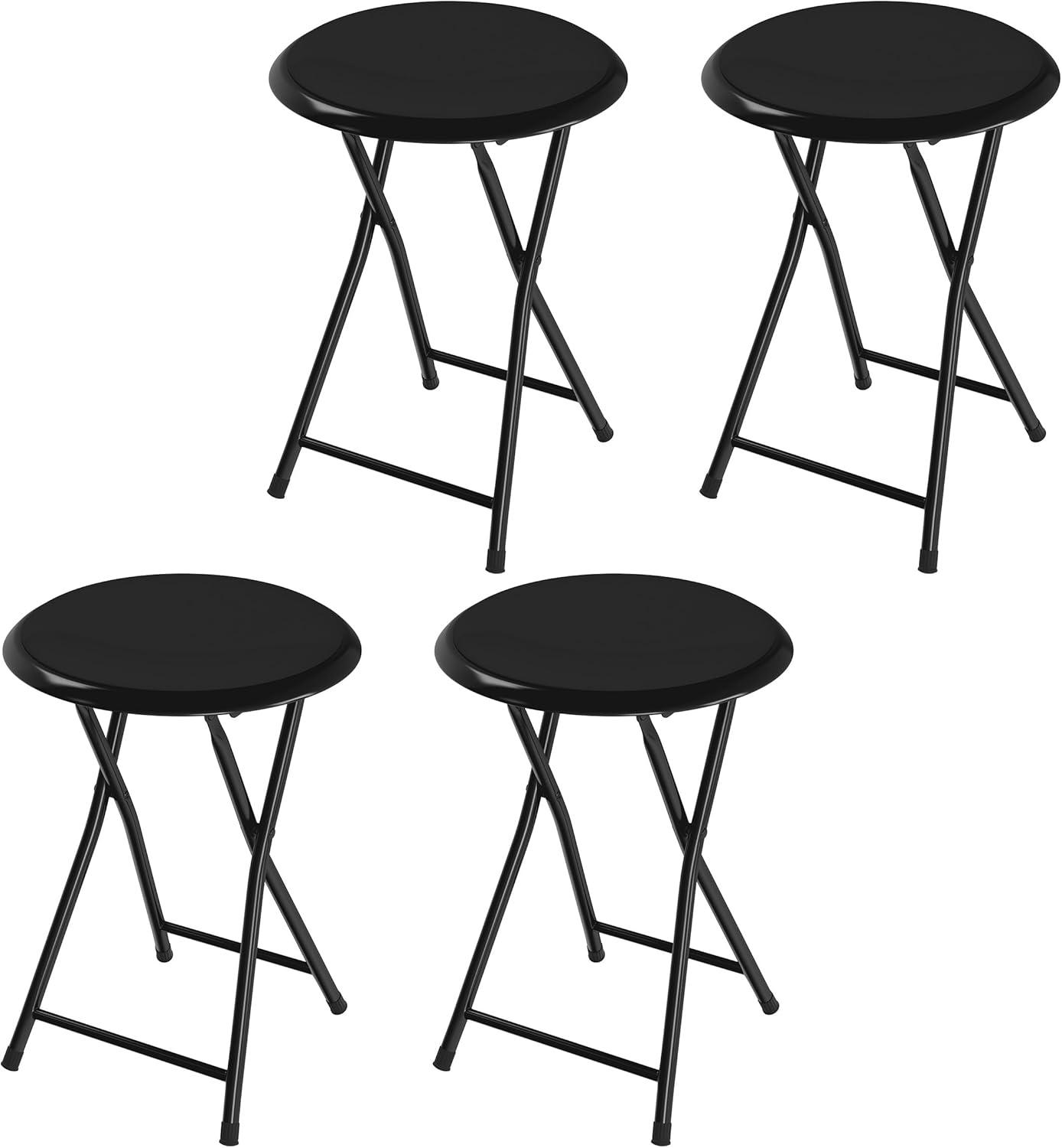 imageFolding Stool Backless 18Inch Stool with 225lb Capacity for Kitchen or Rec Room Portable Indoor Counter Bar Stools by Lavish Home BlueBlack