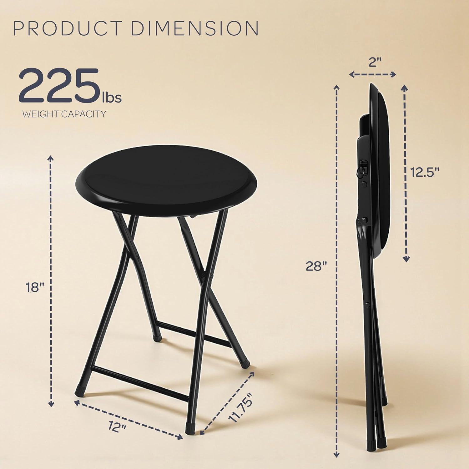 imageFolding Stool Backless 18Inch Stool with 225lb Capacity for Kitchen or Rec Room Portable Indoor Counter Bar Stools by Lavish Home BlueBlack