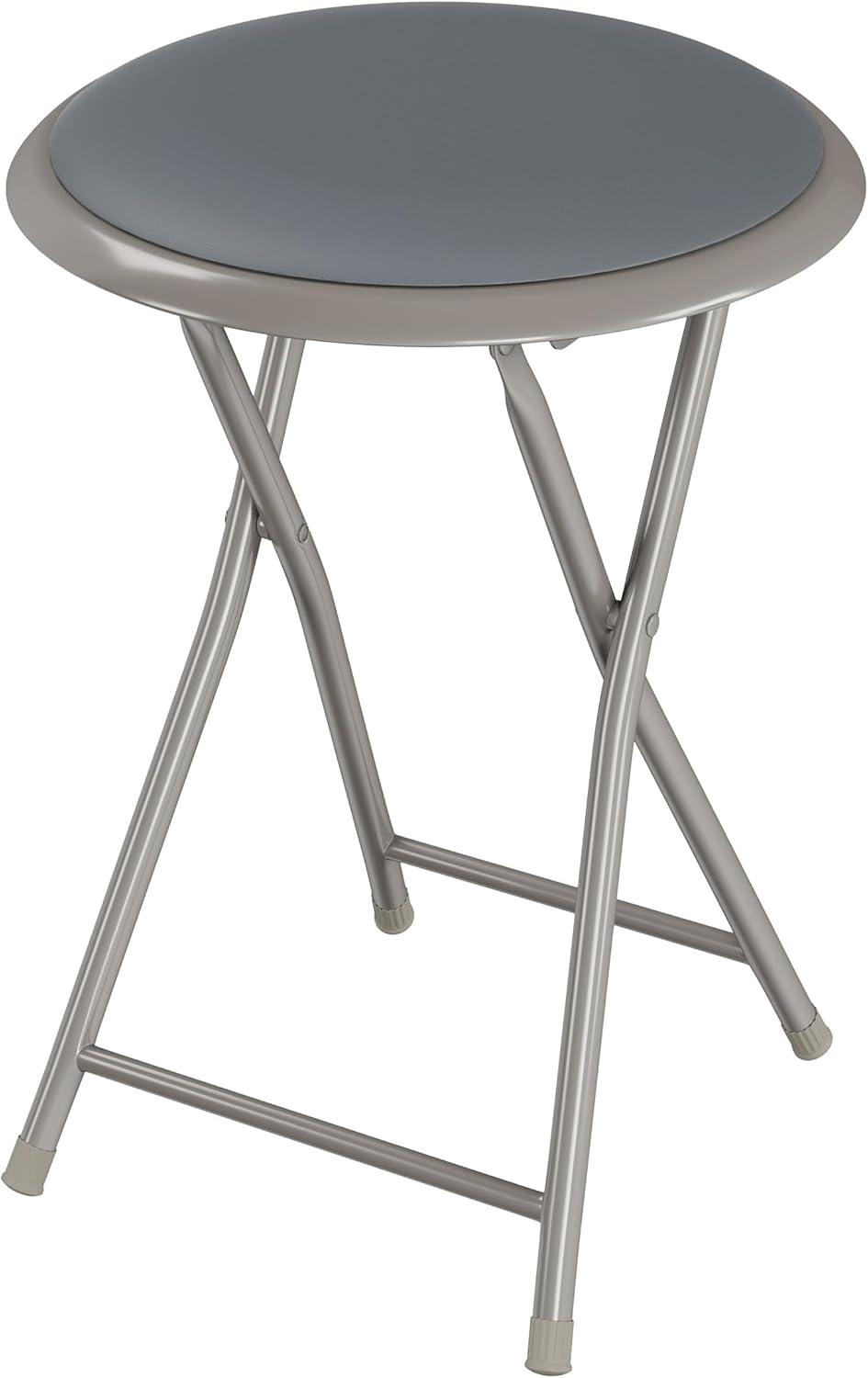 imageFolding Stool Backless 18Inch Stool with 225lb Capacity for Kitchen or Rec Room Portable Indoor Counter Bar Stools by Lavish Home BlueGrey