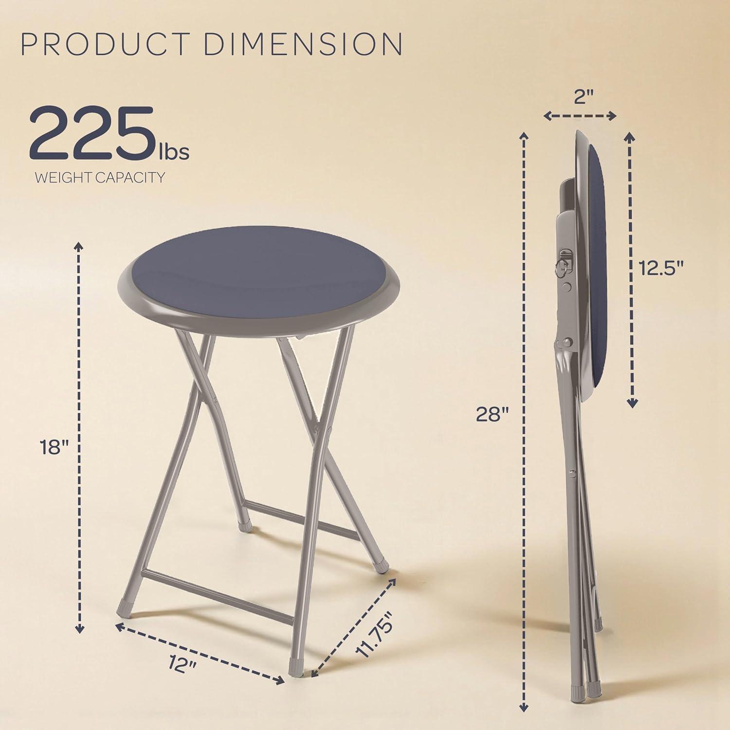 imageFolding Stool Backless 18Inch Stool with 225lb Capacity for Kitchen or Rec Room Portable Indoor Counter Bar Stools by Lavish Home BlueGrey