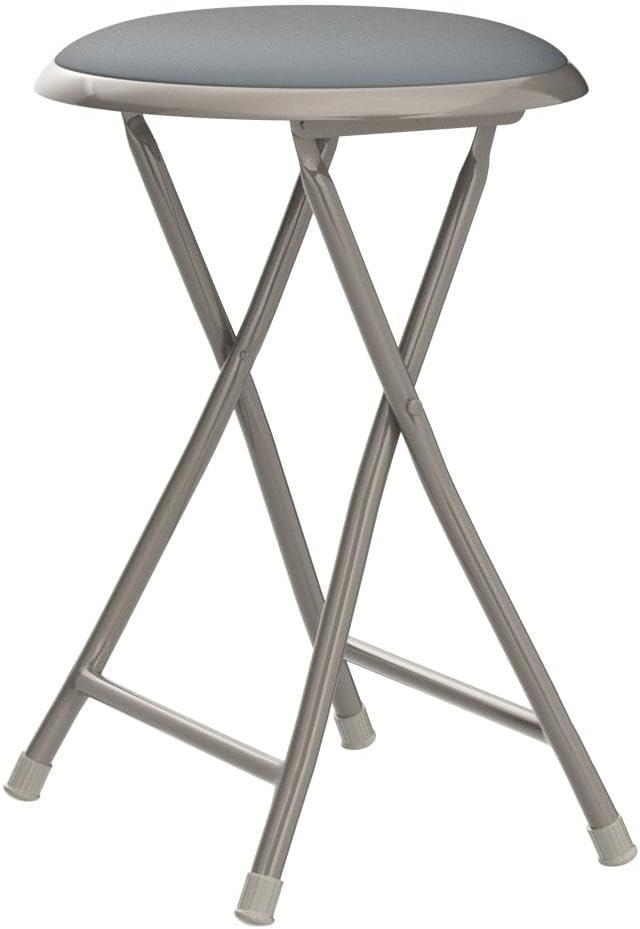 imageFolding Stool Backless 18Inch Stool with 225lb Capacity for Kitchen or Rec Room Portable Indoor Counter Bar Stools by Lavish Home BlueGrey