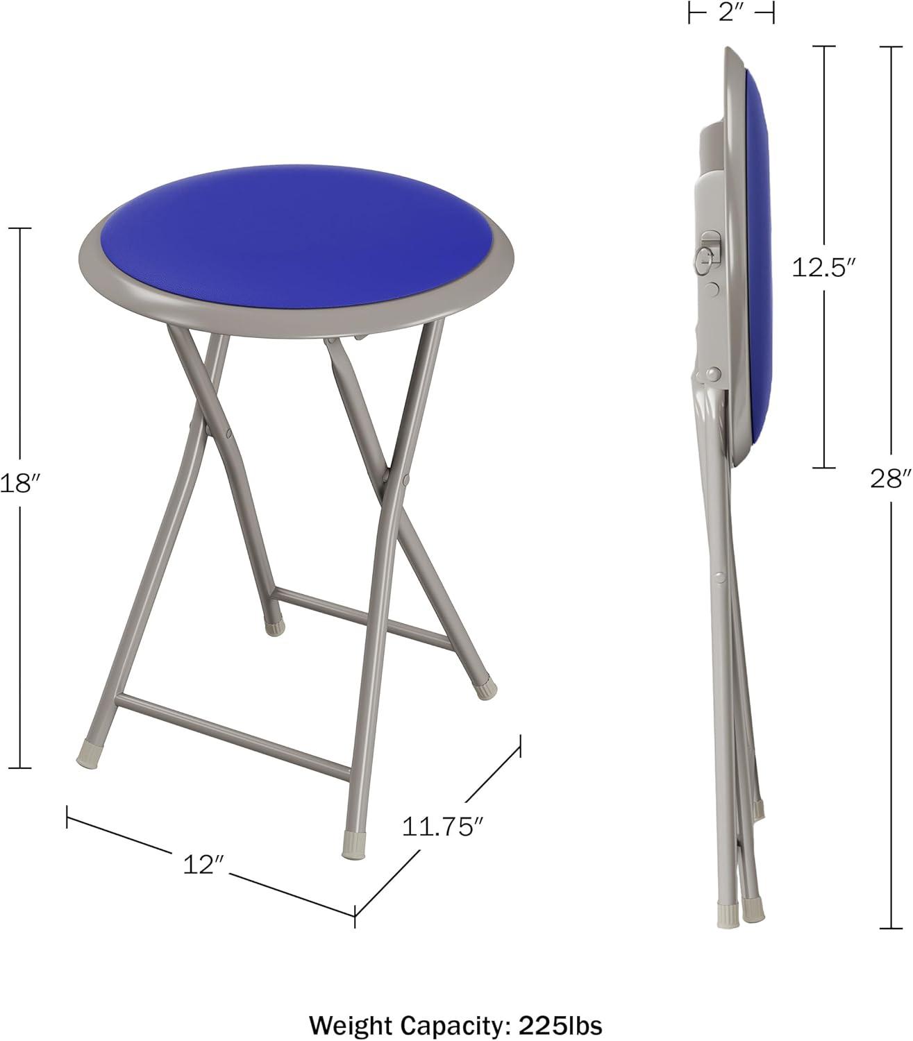 imageFolding Stool Backless 18Inch Stool with 225lb Capacity for Kitchen or Rec Room Portable Indoor Counter Bar Stools by Lavish Home BlueRoyal Blue