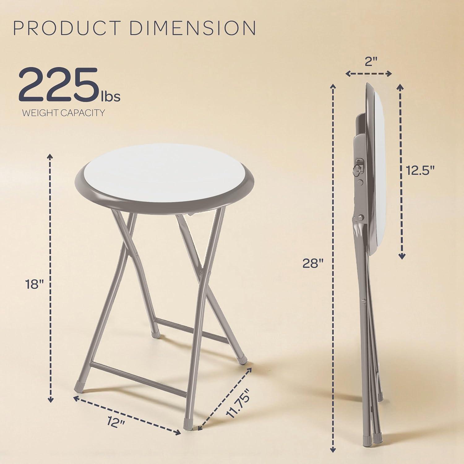 imageFolding Stool Backless 18Inch Stool with 225lb Capacity for Kitchen or Rec Room Portable Indoor Counter Bar Stools by Lavish Home BlueWhite