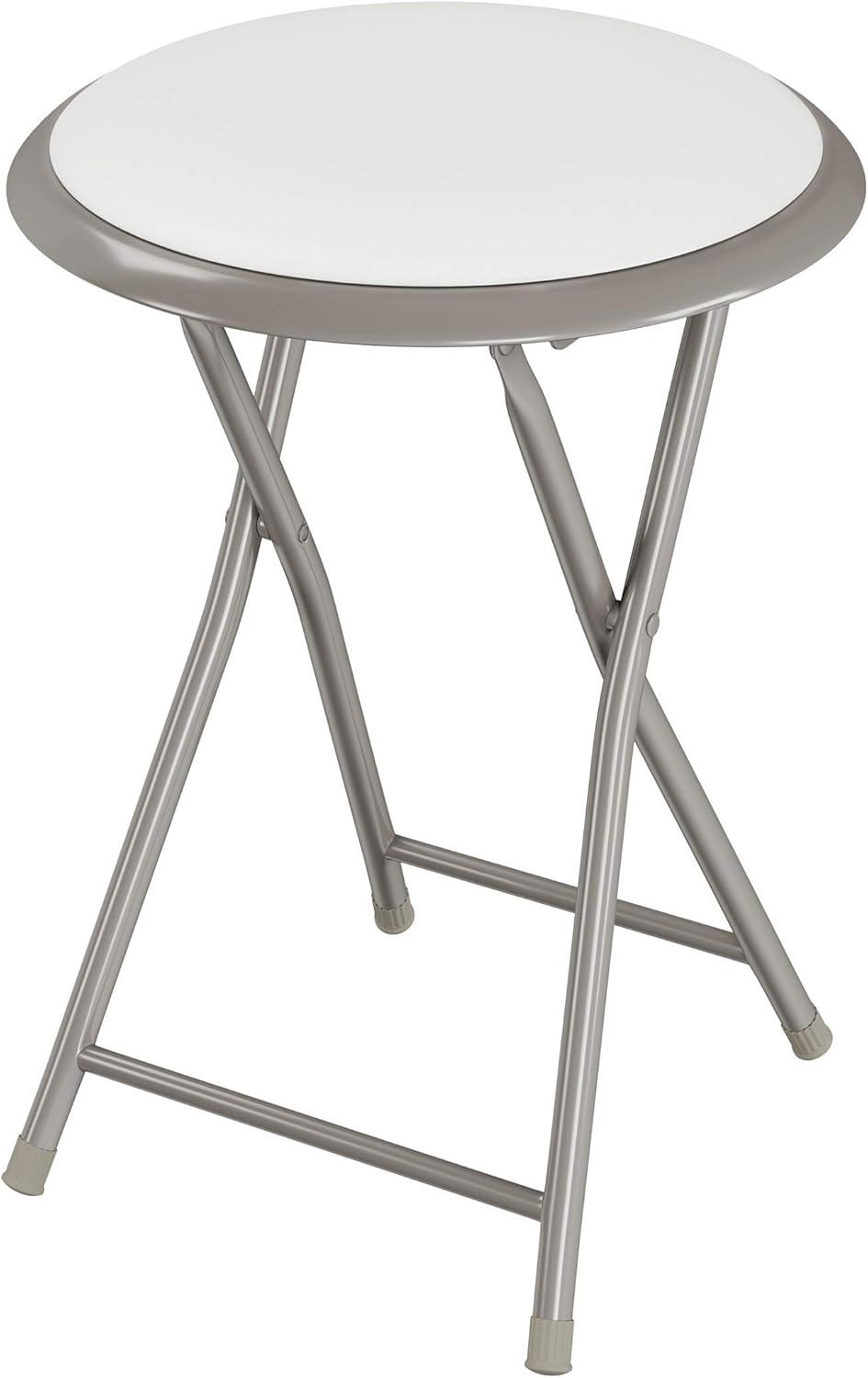 imageFolding Stool Backless 18Inch Stool with 225lb Capacity for Kitchen or Rec Room Portable Indoor Counter Bar Stools by Lavish Home BlueWhite