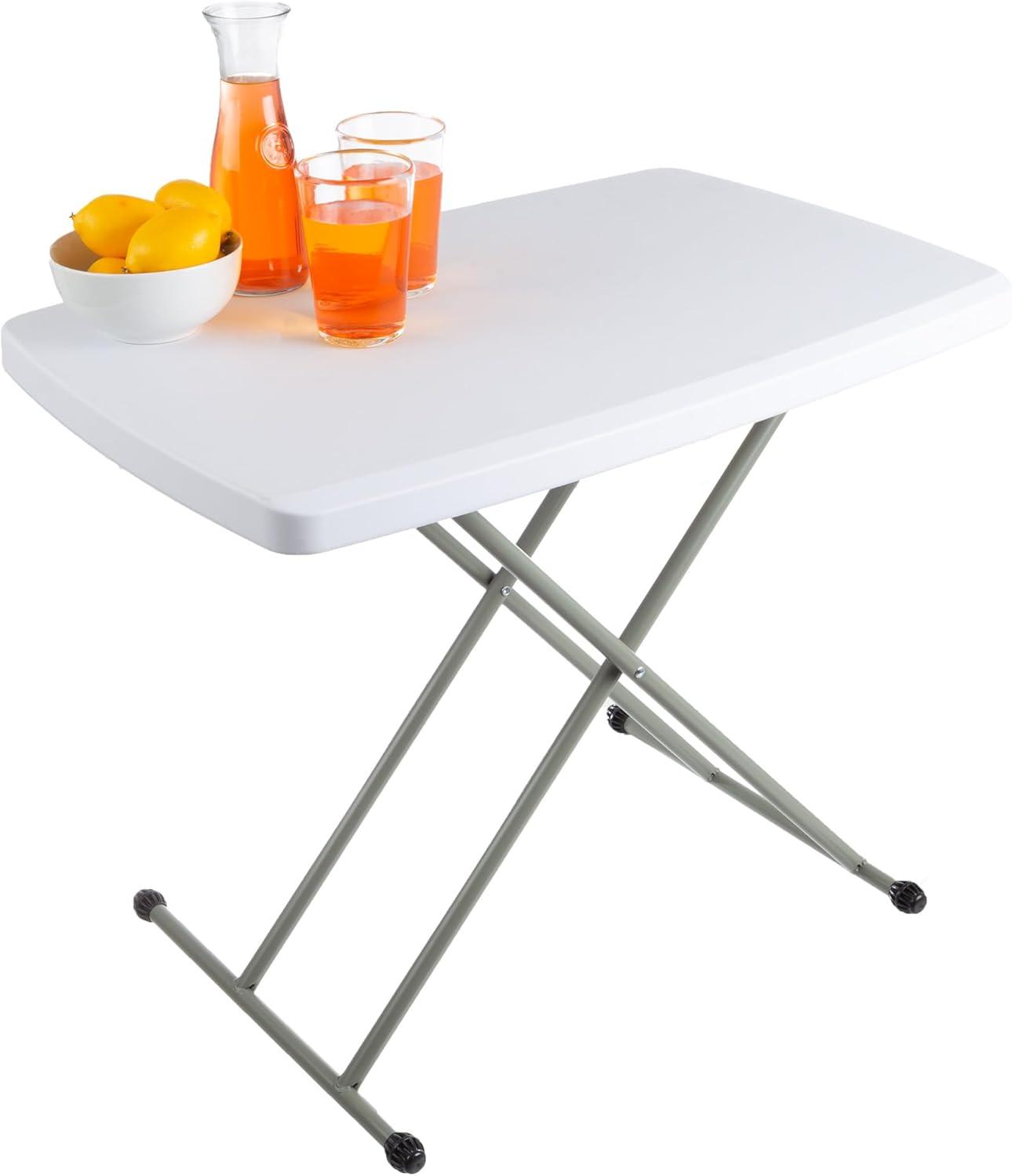 imageFolding Table Lightweight Portable Folding Desk Small Plastic Table for Camping Playing Cards and Crafting by Lavish Home WhiteWhite