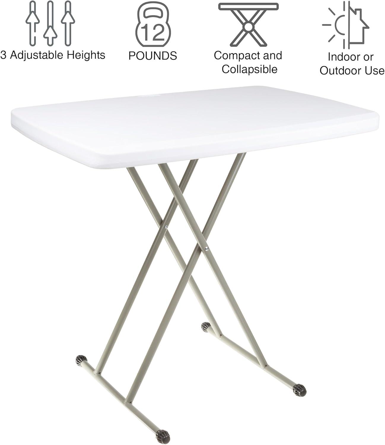 imageFolding Table Lightweight Portable Folding Desk Small Plastic Table for Camping Playing Cards and Crafting by Lavish Home WhiteWhite